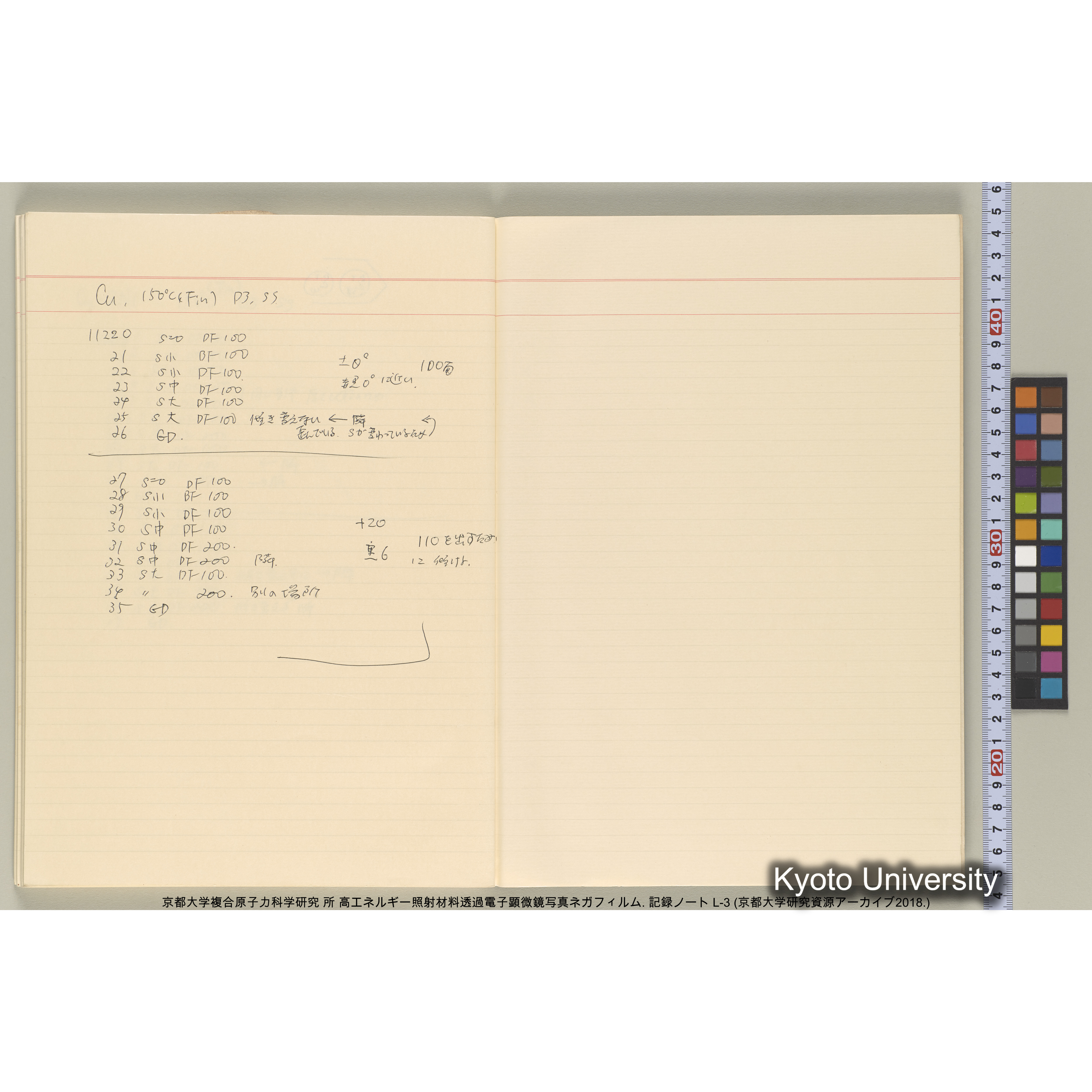 [記録ノート, Lシリーズ] 大洗200CX EMノート L-3 1987/7/26〜. 9633～11235. (62)