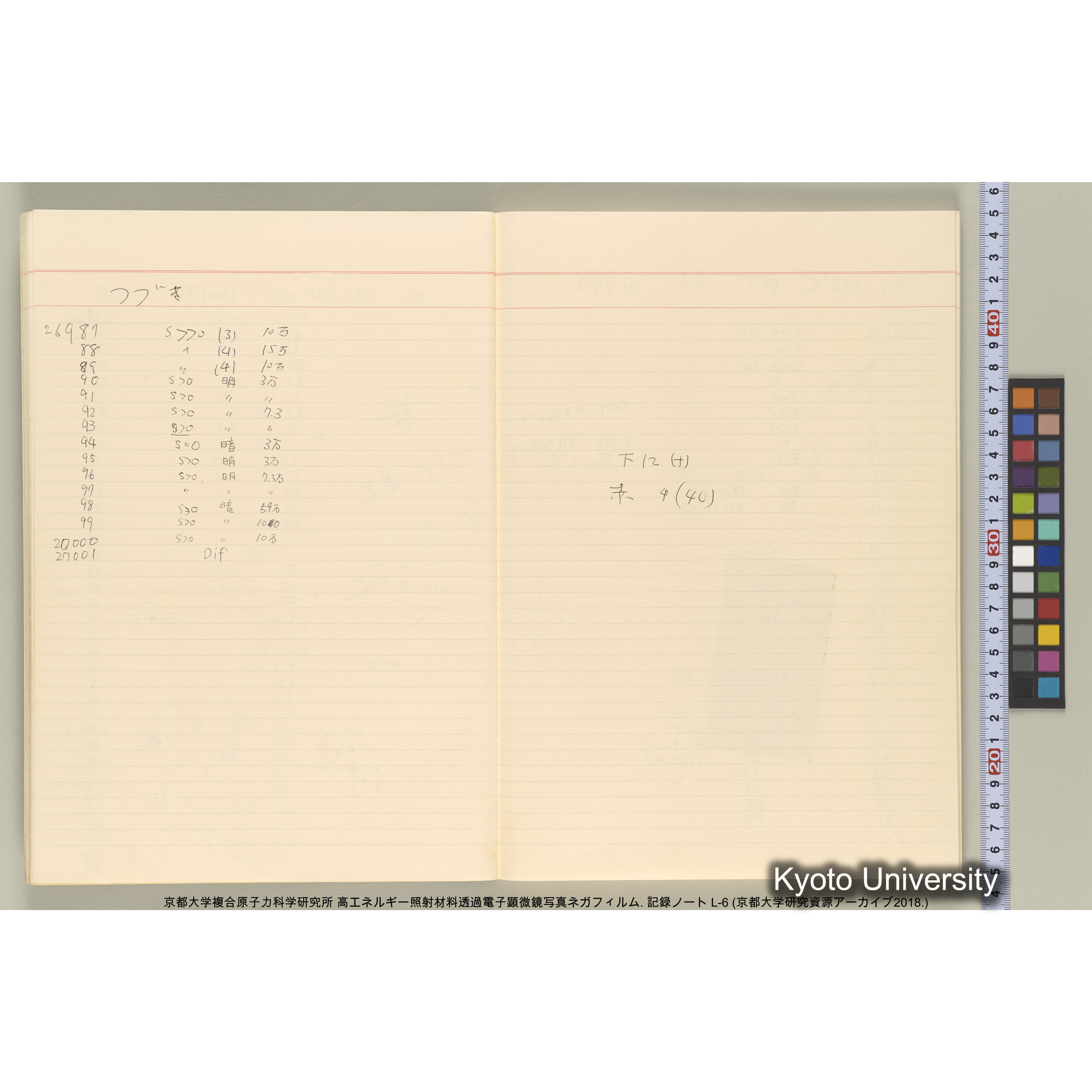 [記録ノート, Lシリーズ] 大洗 L-6 1988.8.4〜. L-16583～38278. (14)