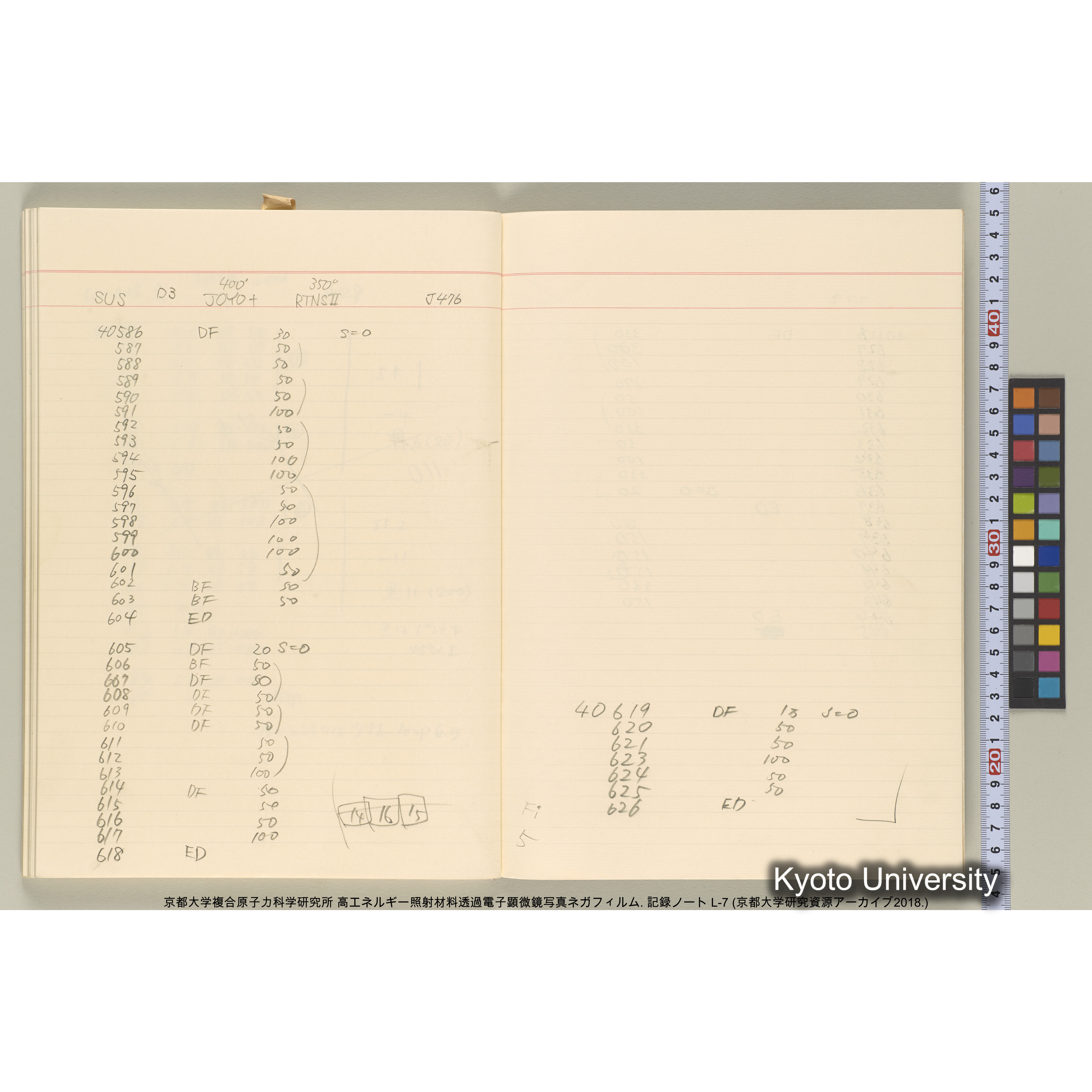 [記録ノート, Lシリーズ] 大洗実験 L-7. 38514～40645. (61)