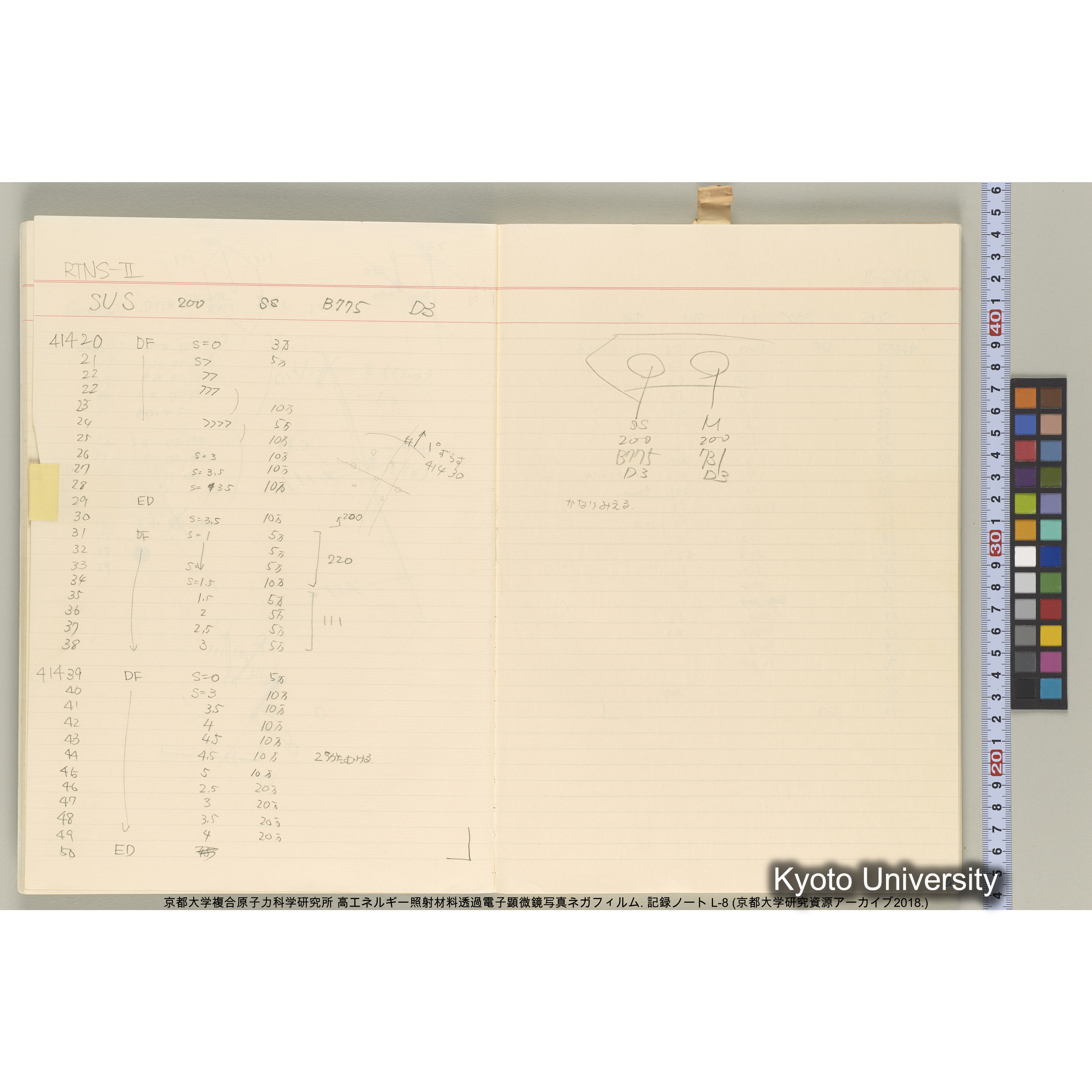[記録ノート, Lシリーズ] 大洗実験 L-8. 40645～40645. (12)