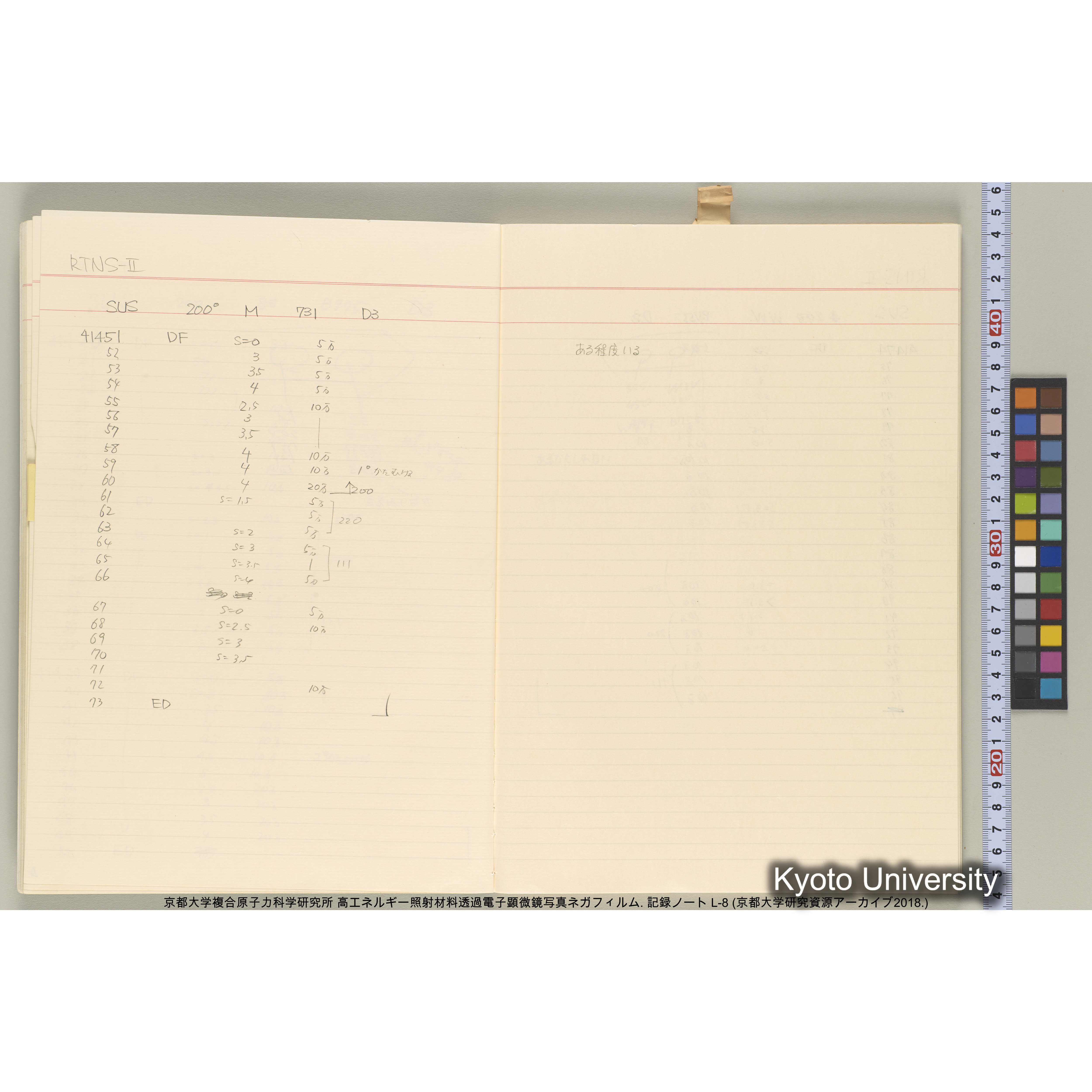 [記録ノート, Lシリーズ] 大洗実験 L-8. 40645～40645. (13)