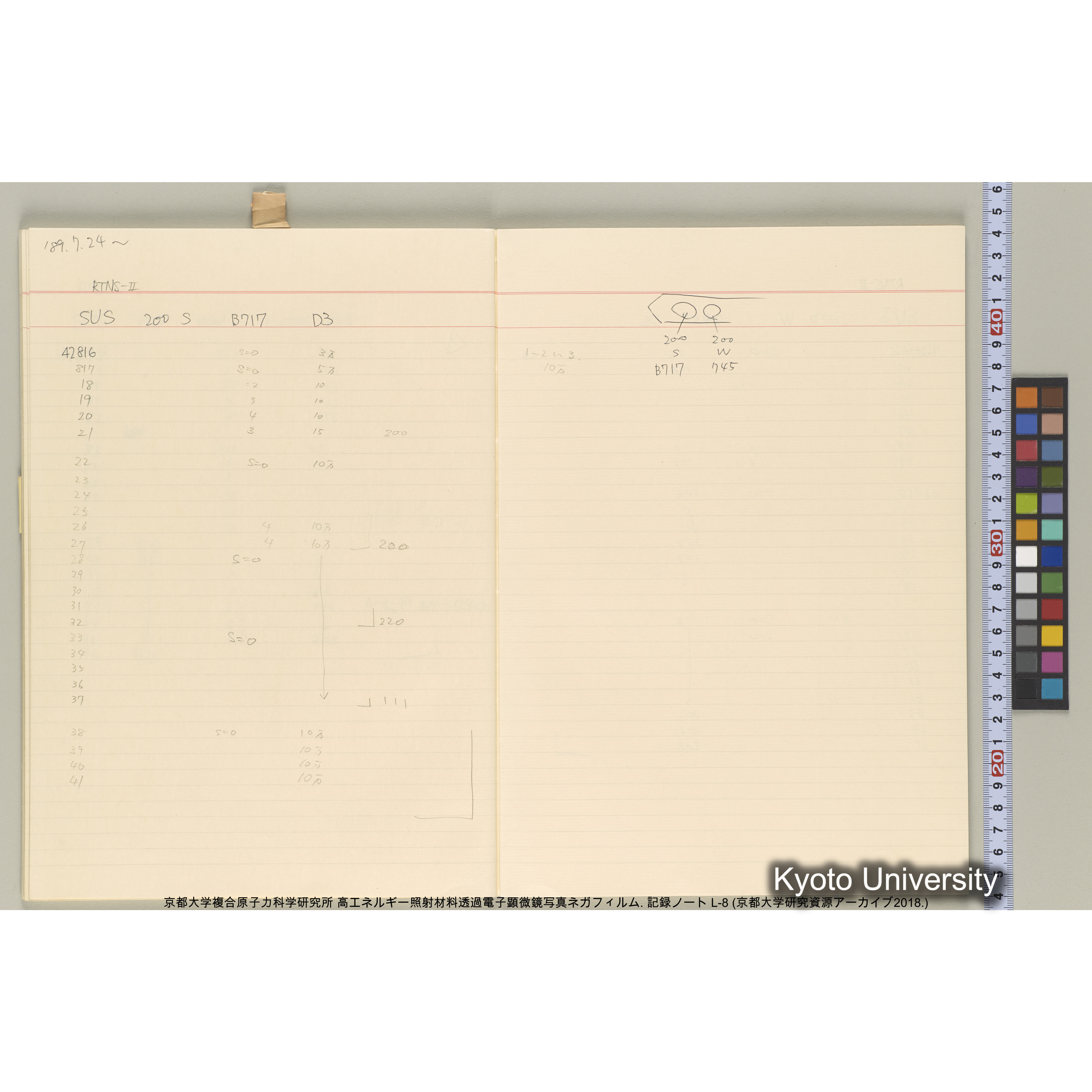 [記録ノート, Lシリーズ] 大洗実験 L-8. 40645～40645. (36)