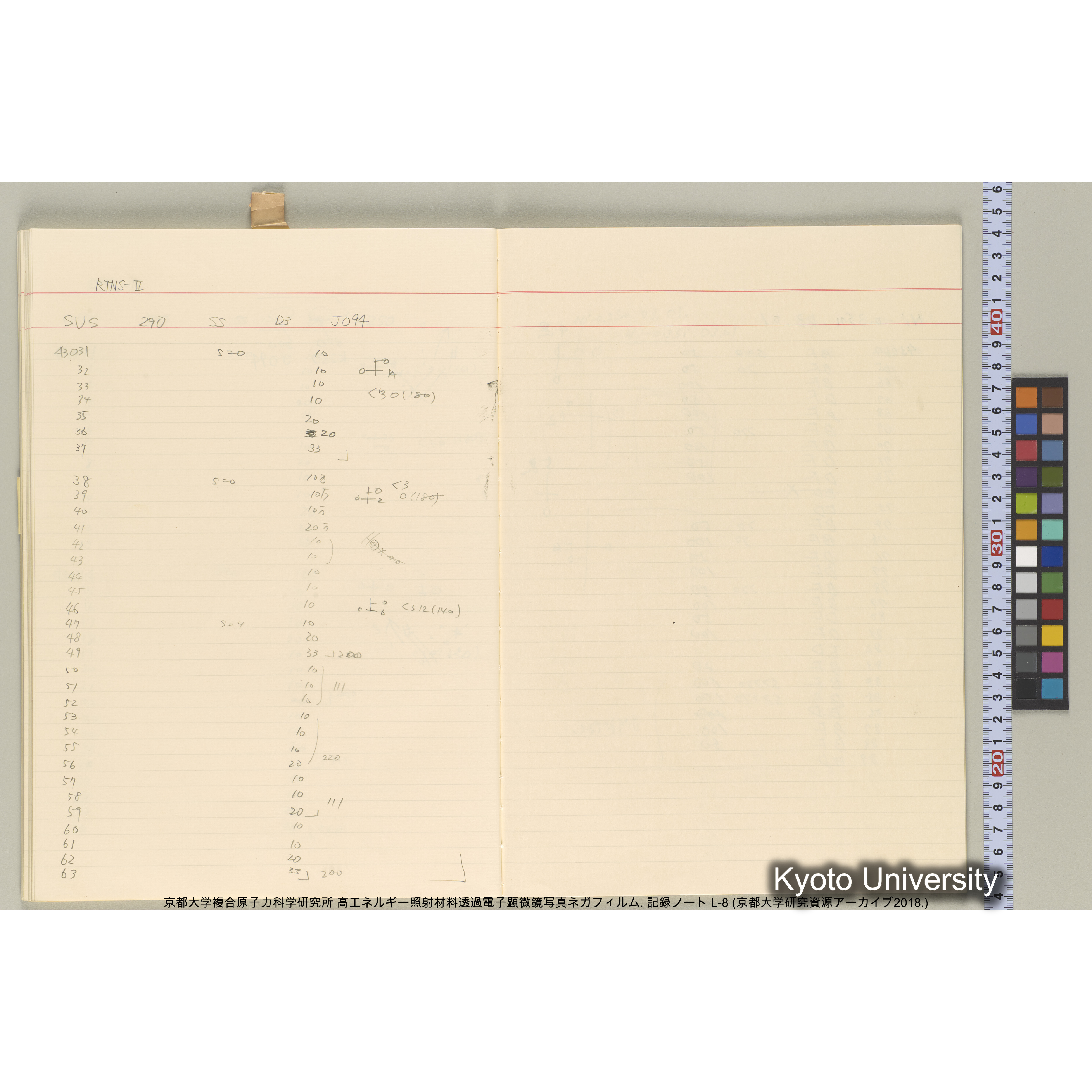 [記録ノート, Lシリーズ] 大洗実験 L-8. 40645～40645. (45)