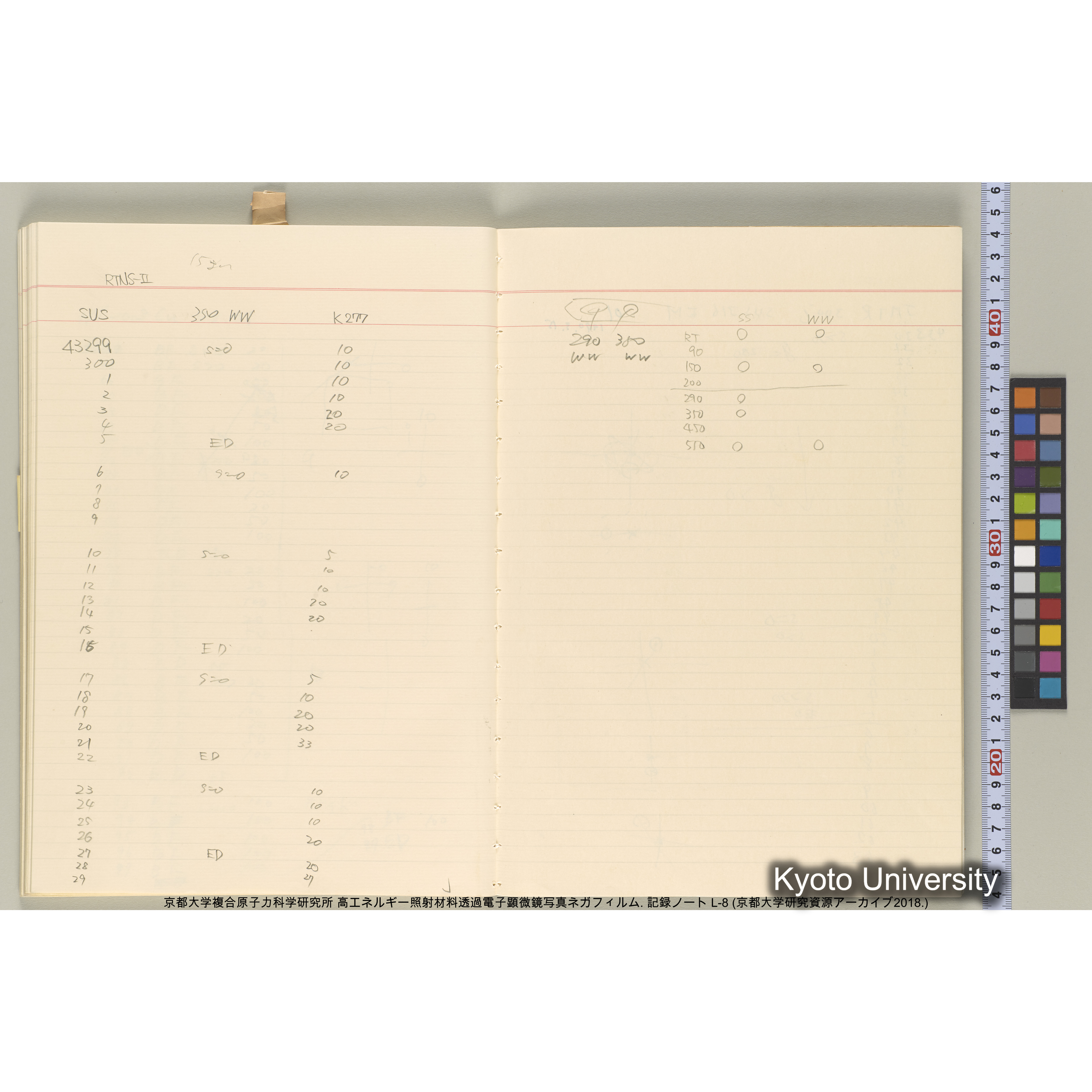 [記録ノート, Lシリーズ] 大洗実験 L-8. 40645～40645. (55)