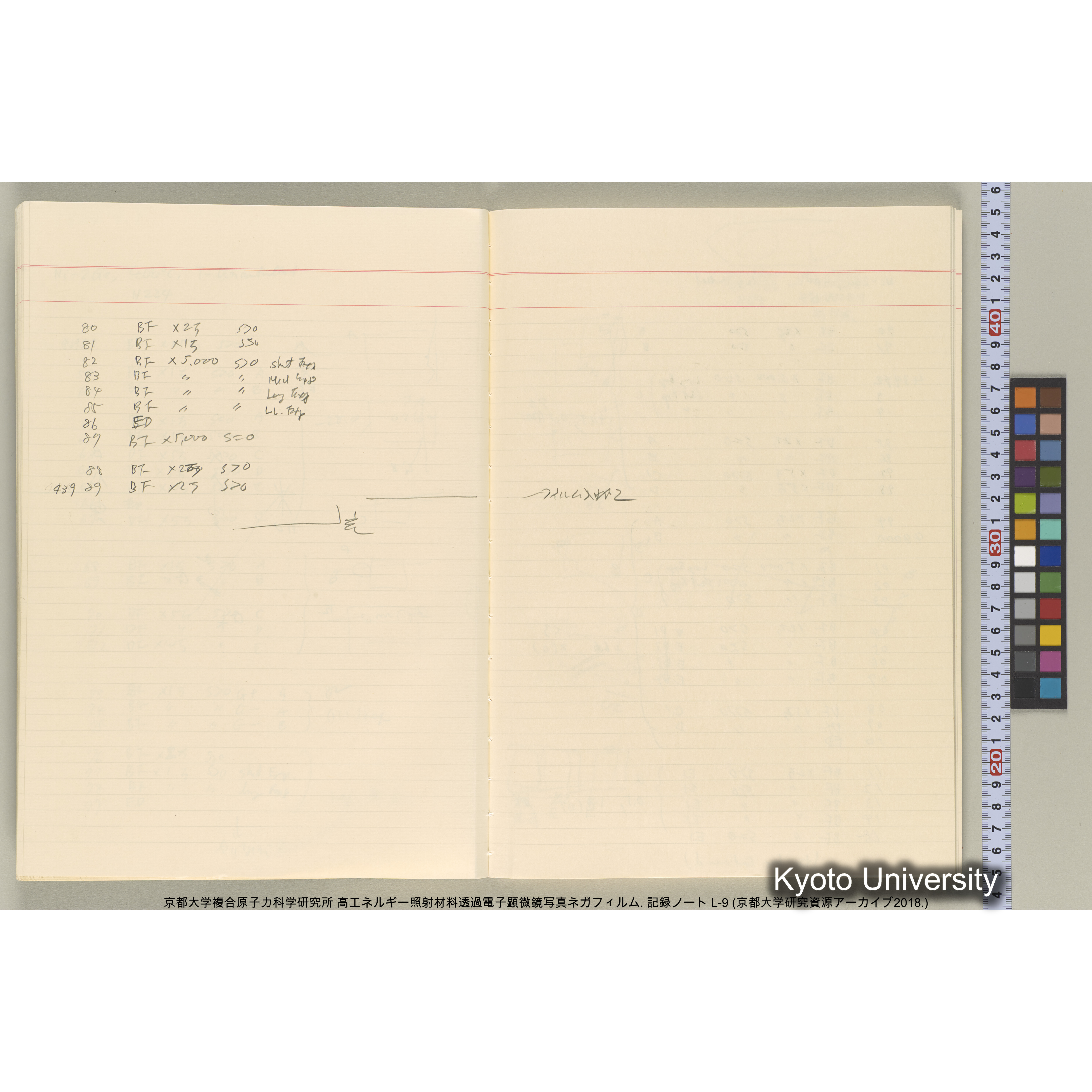 [記録ノート, Lシリーズ] 大洗実験 L-9. L-43690～45113 (18)