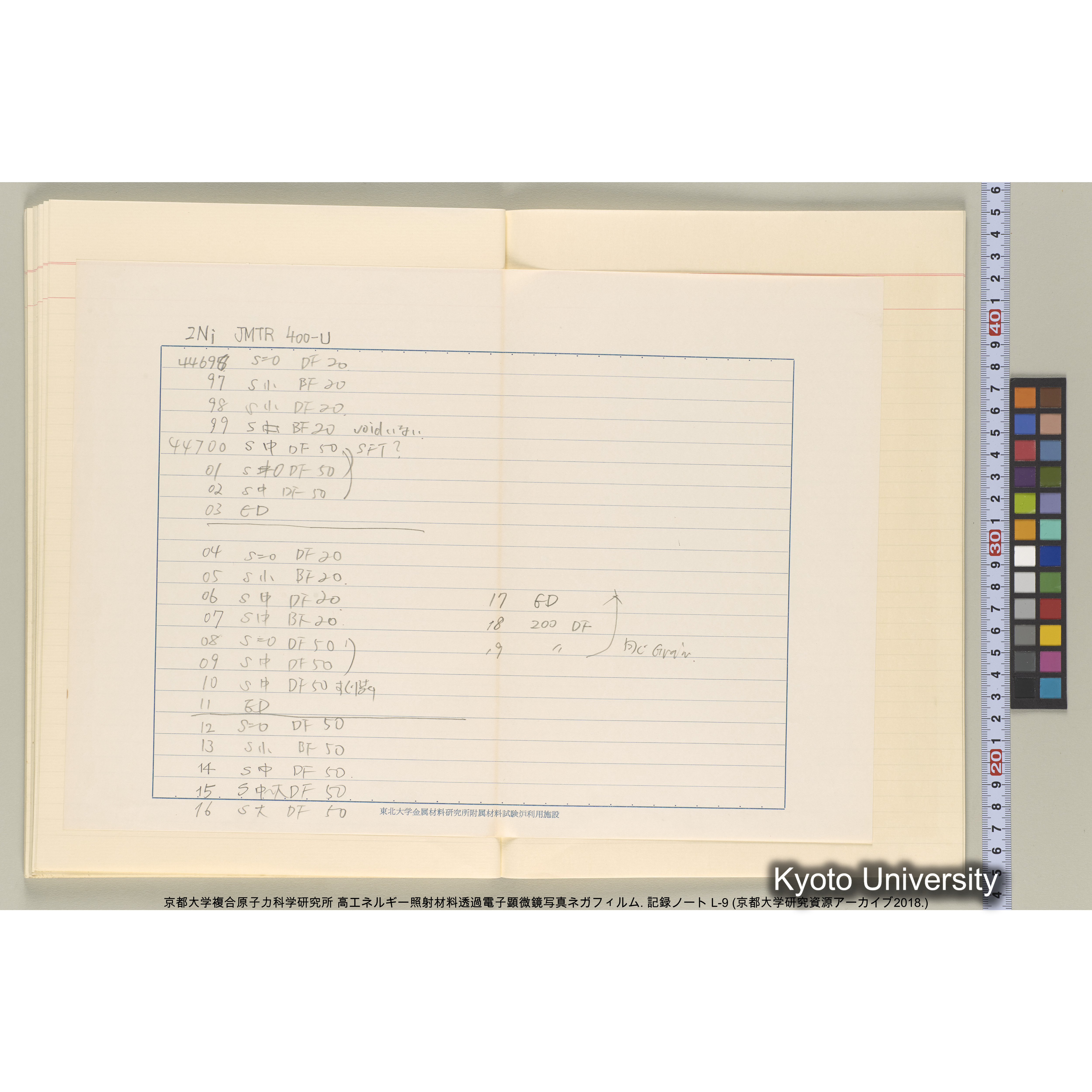 [記録ノート, Lシリーズ] 大洗実験 L-9. L-43690～45113 (49)