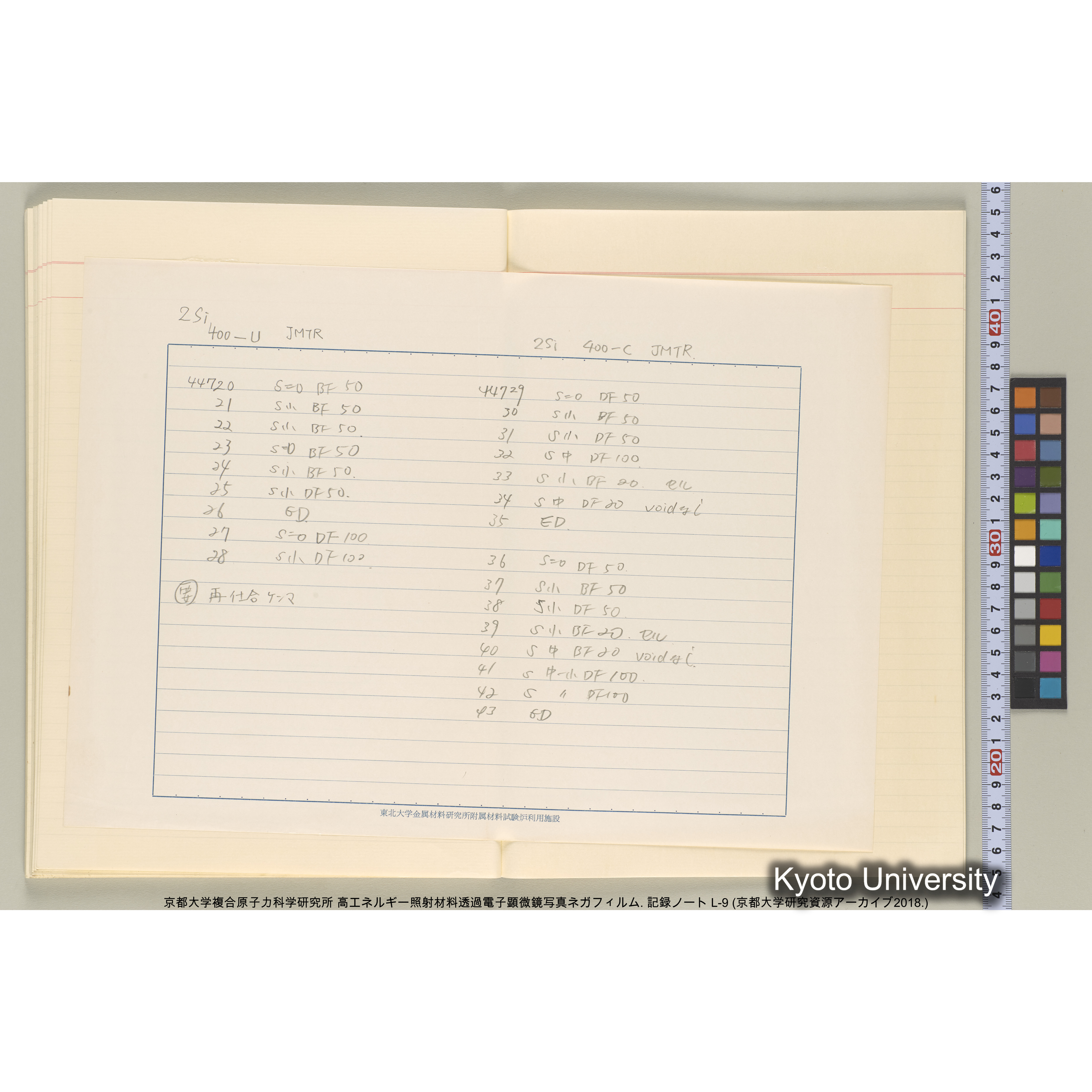 [記録ノート, Lシリーズ] 大洗実験 L-9. L-43690～45113 (51)