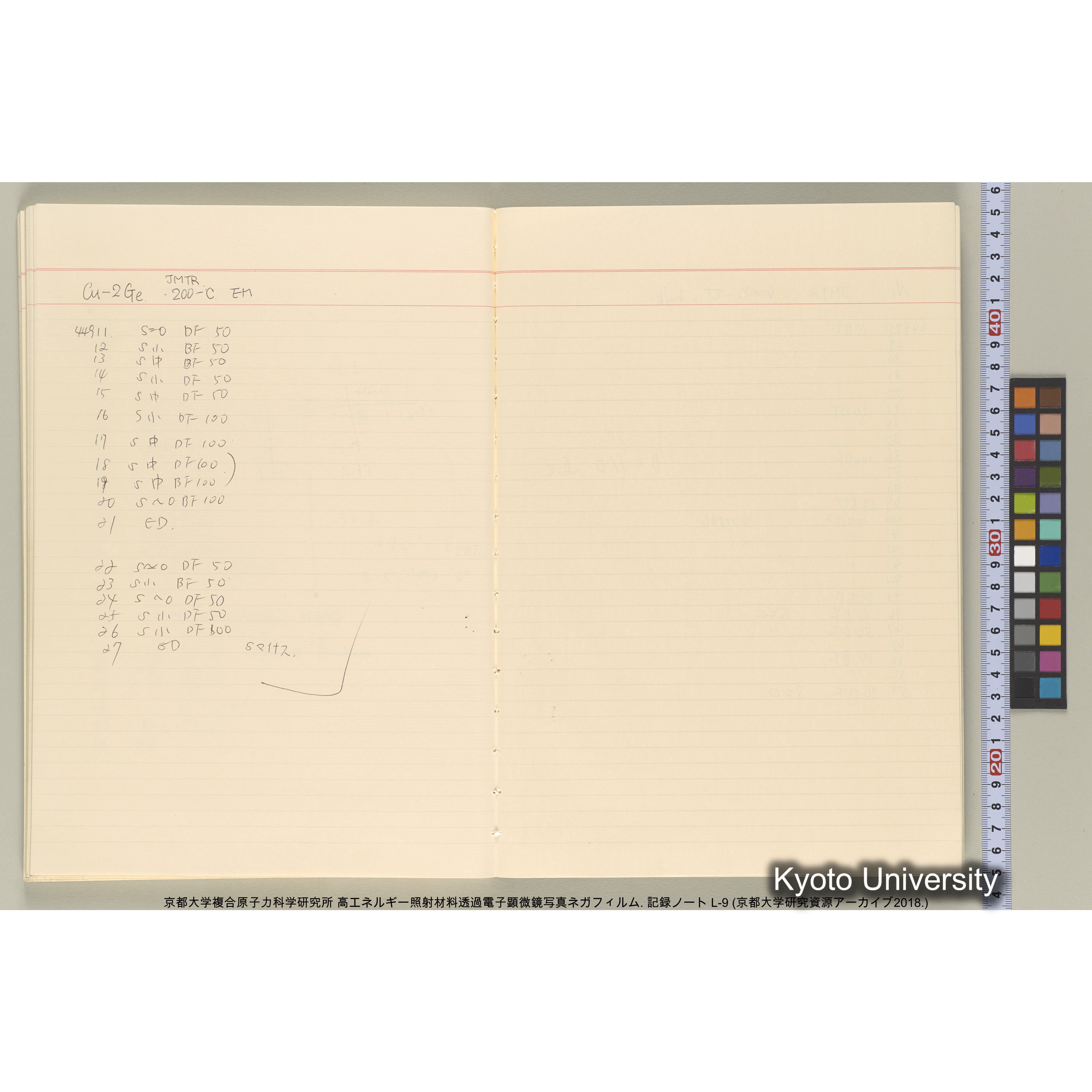 [記録ノート, Lシリーズ] 大洗実験 L-9. L-43690～45113 (61)
