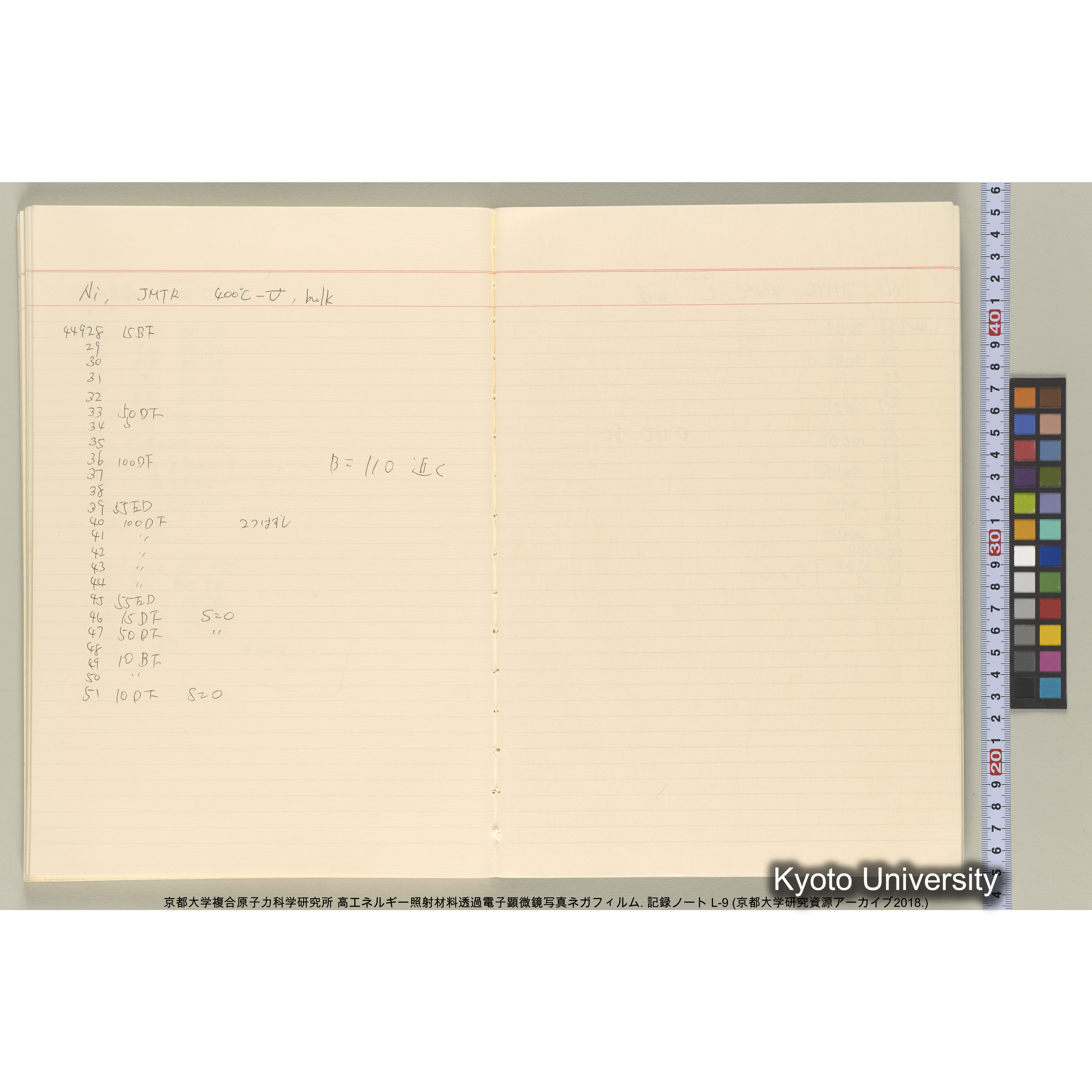 [記録ノート, Lシリーズ] 大洗実験 L-9. L-43690～45113 (62)