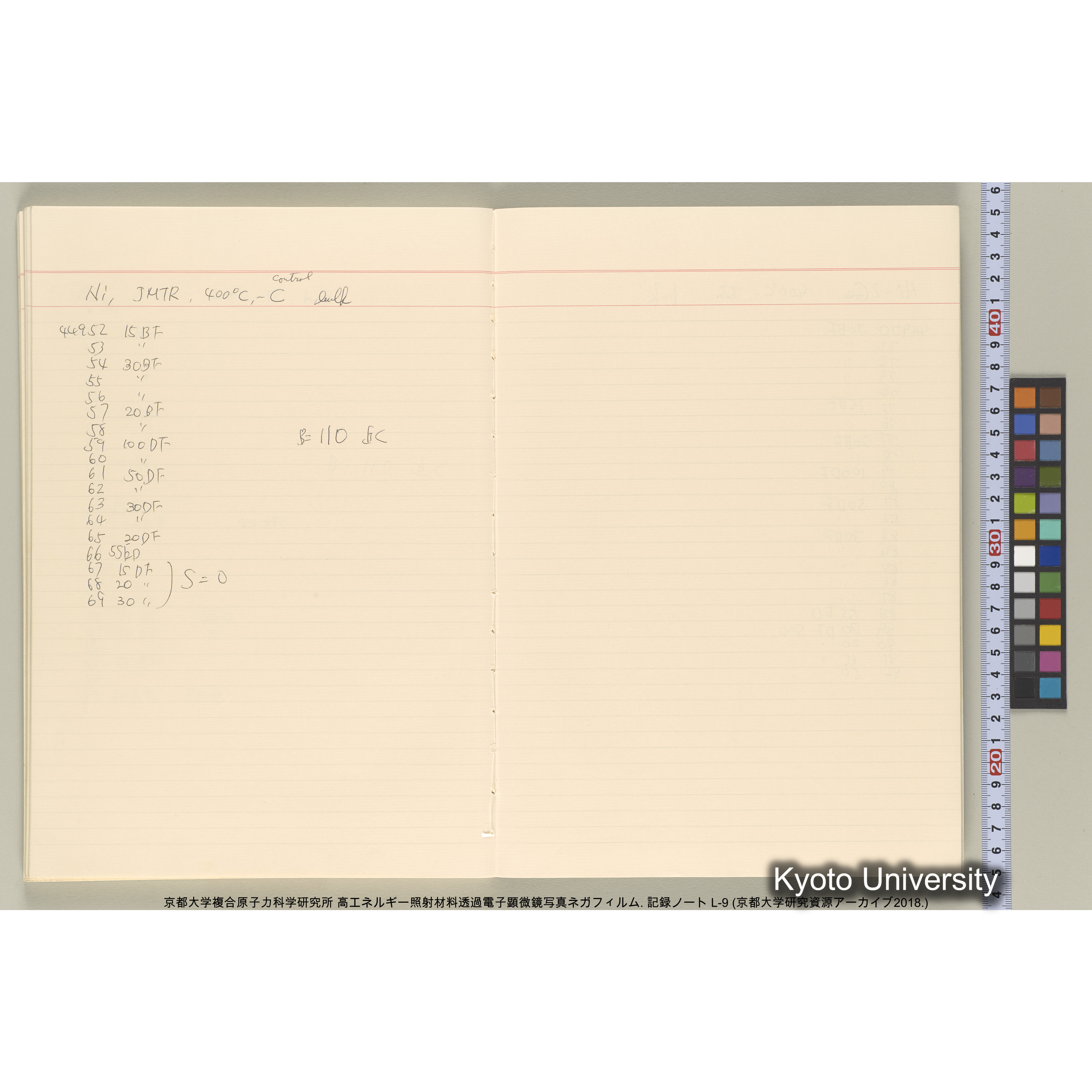 [記録ノート, Lシリーズ] 大洗実験 L-9. L-43690～45113 (63)