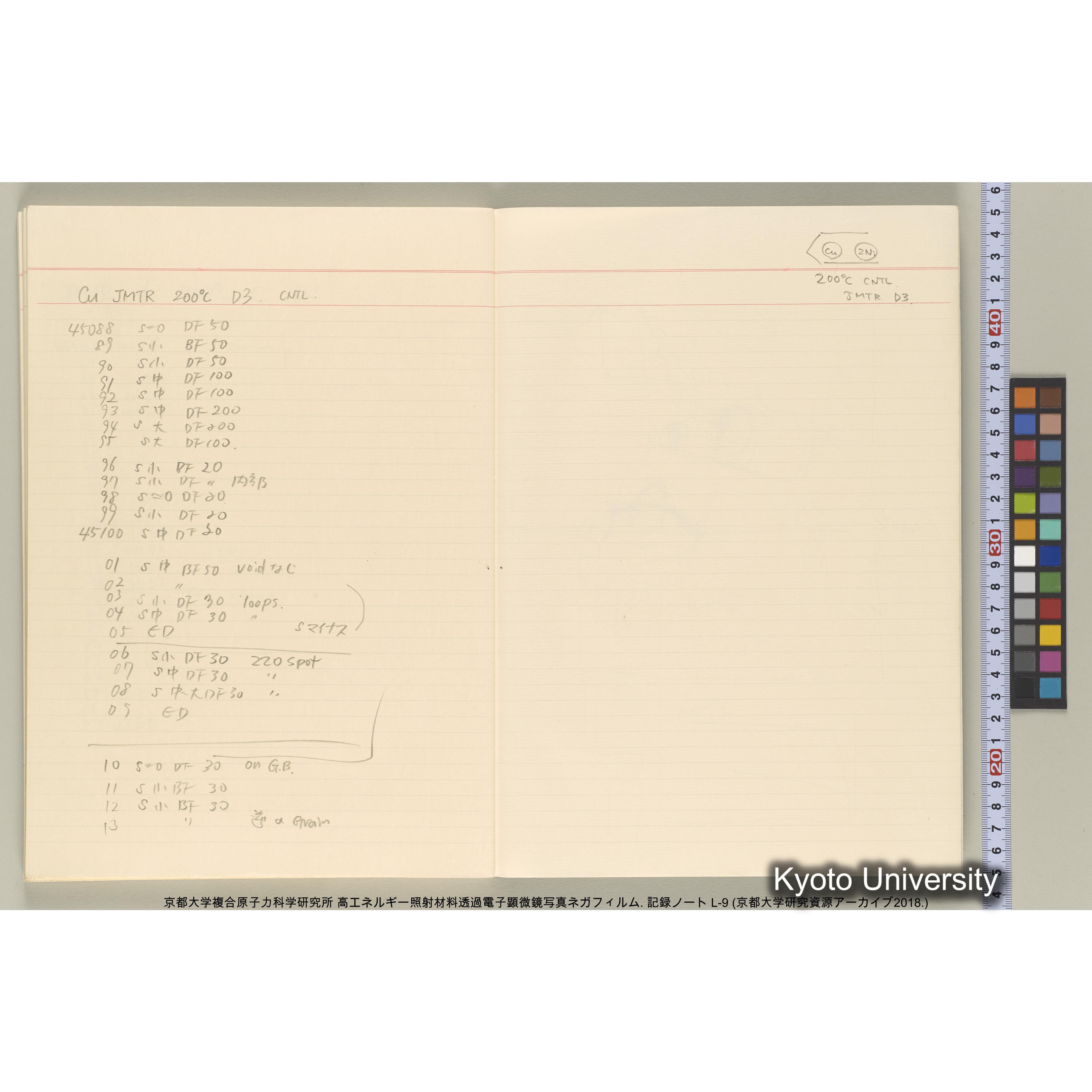 [記録ノート, Lシリーズ] 大洗実験 L-9. L-43690～45113 (71)