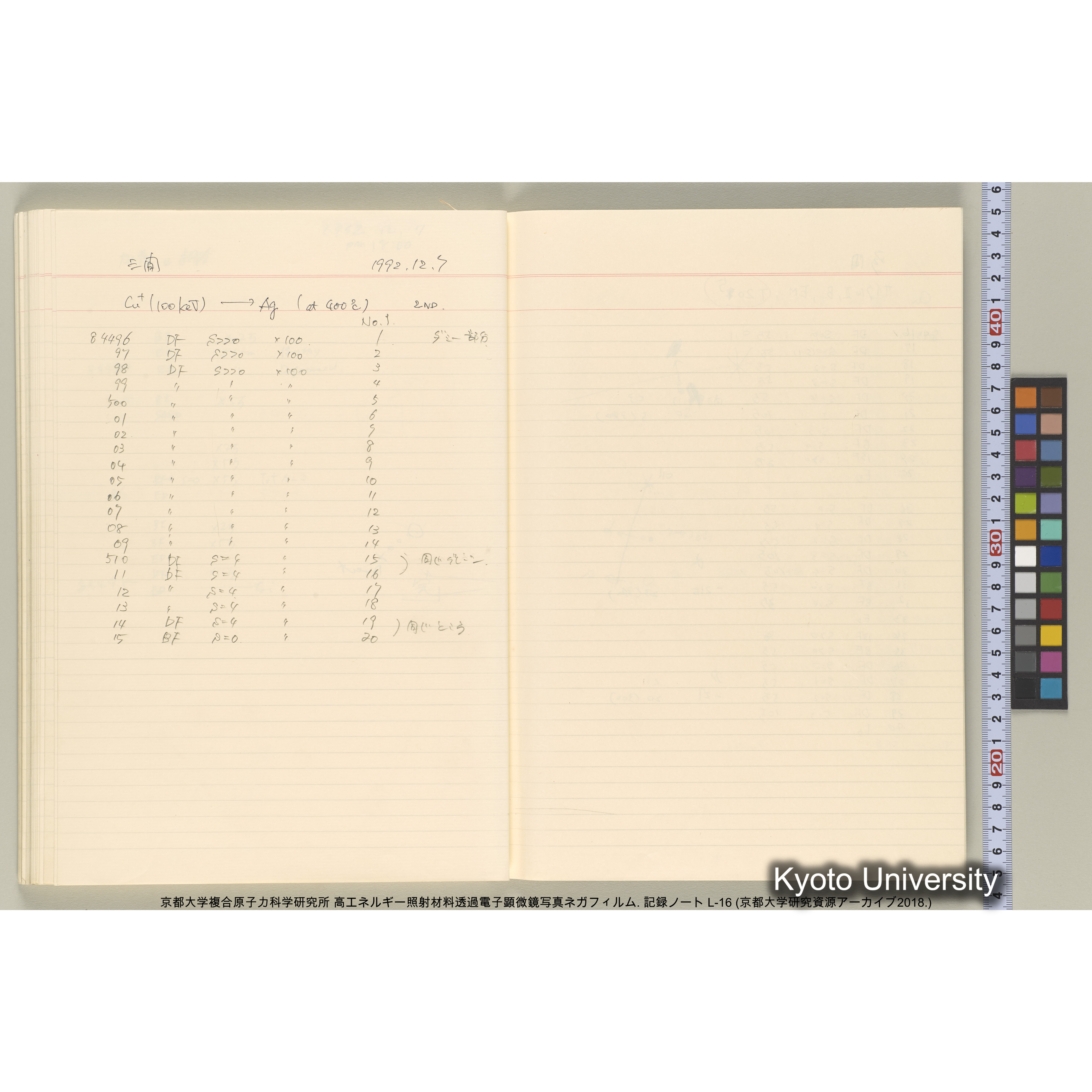 [記録ノート, Lシリーズ] L-16 1992.10.16〜. 82575-84670. (55)