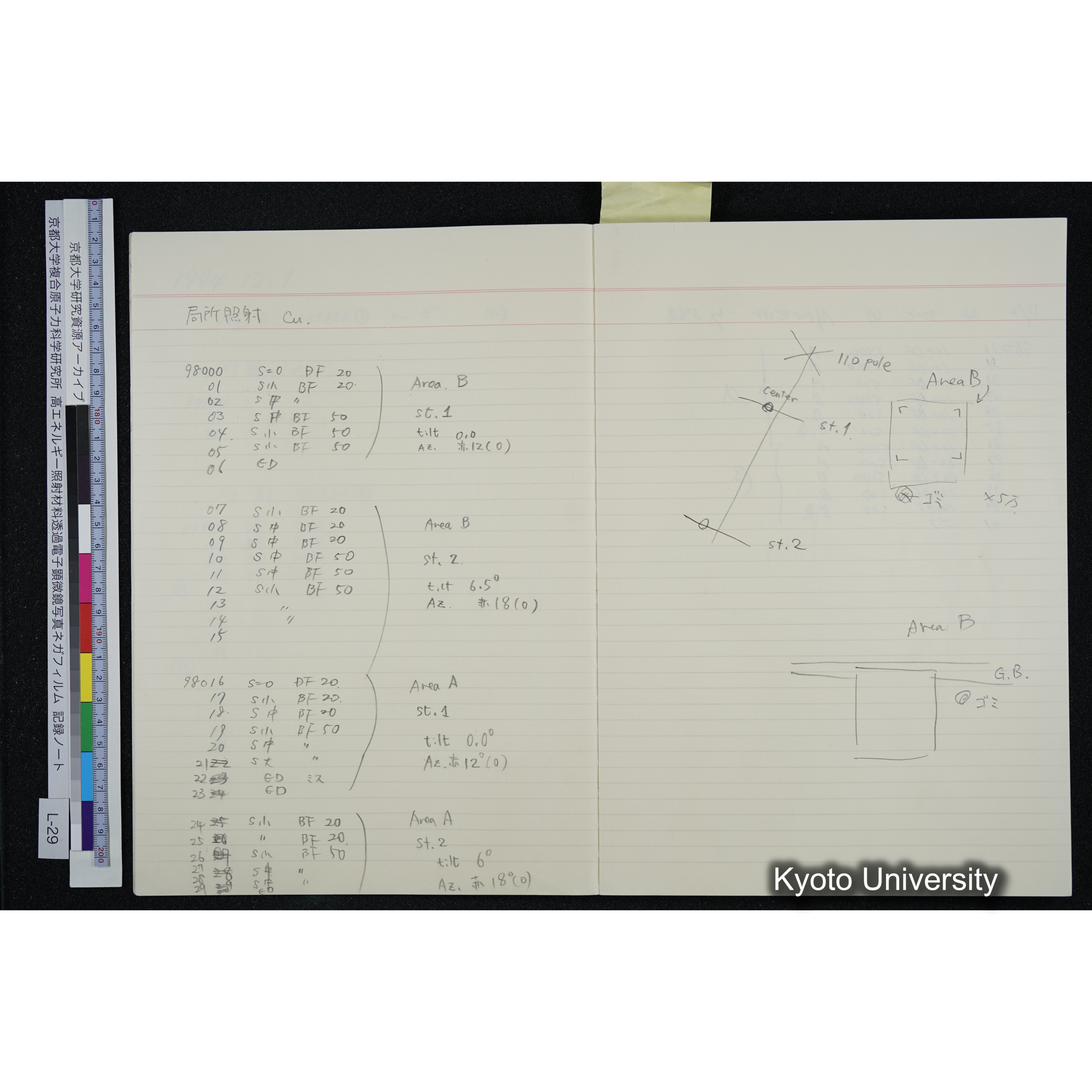 [記録ノート, Lシリーズ] L-29 '94. 12. 1〜'94. 12. 24 (6)