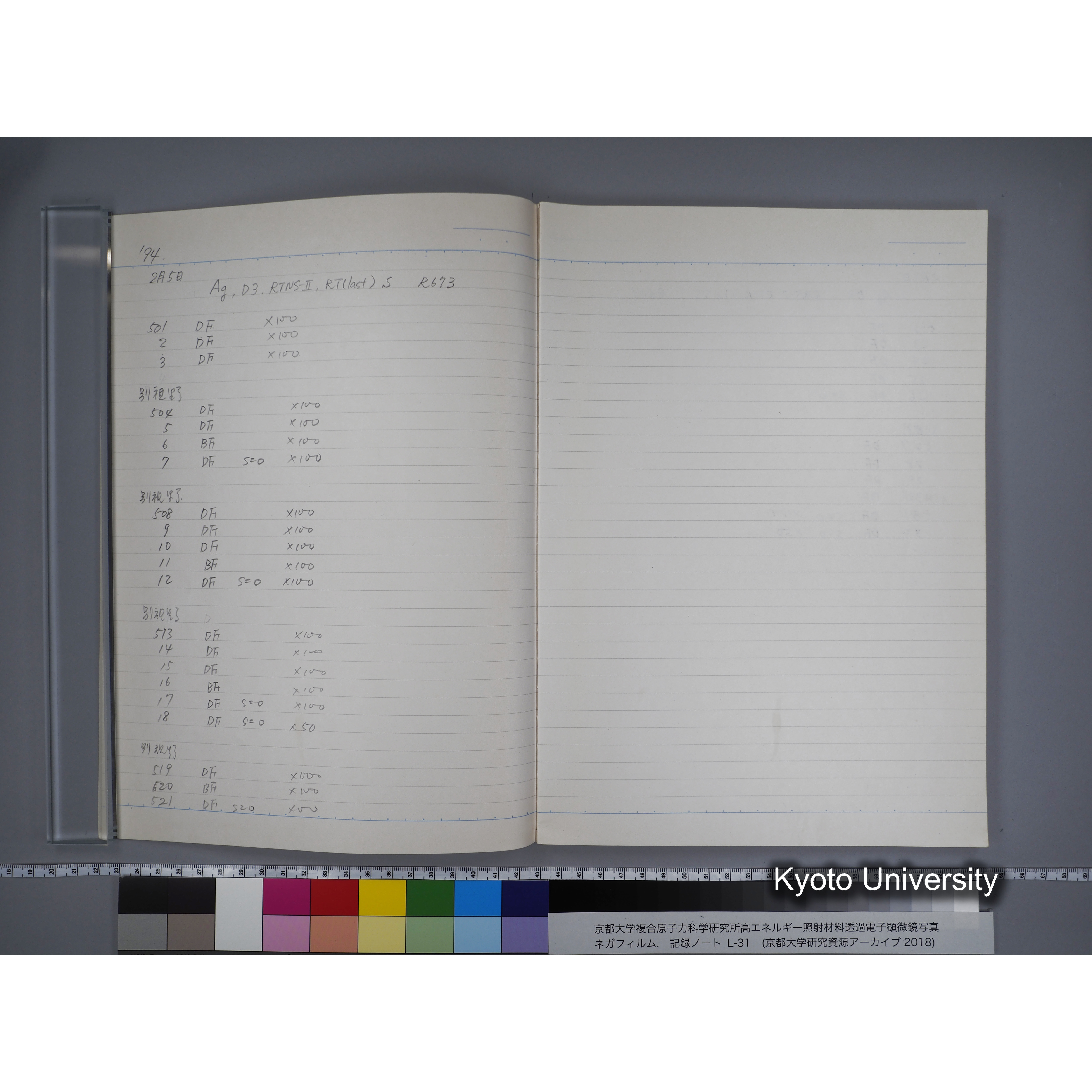 [記録ノート, Lシリーズ] L31 '95.2.5〜. (4)
