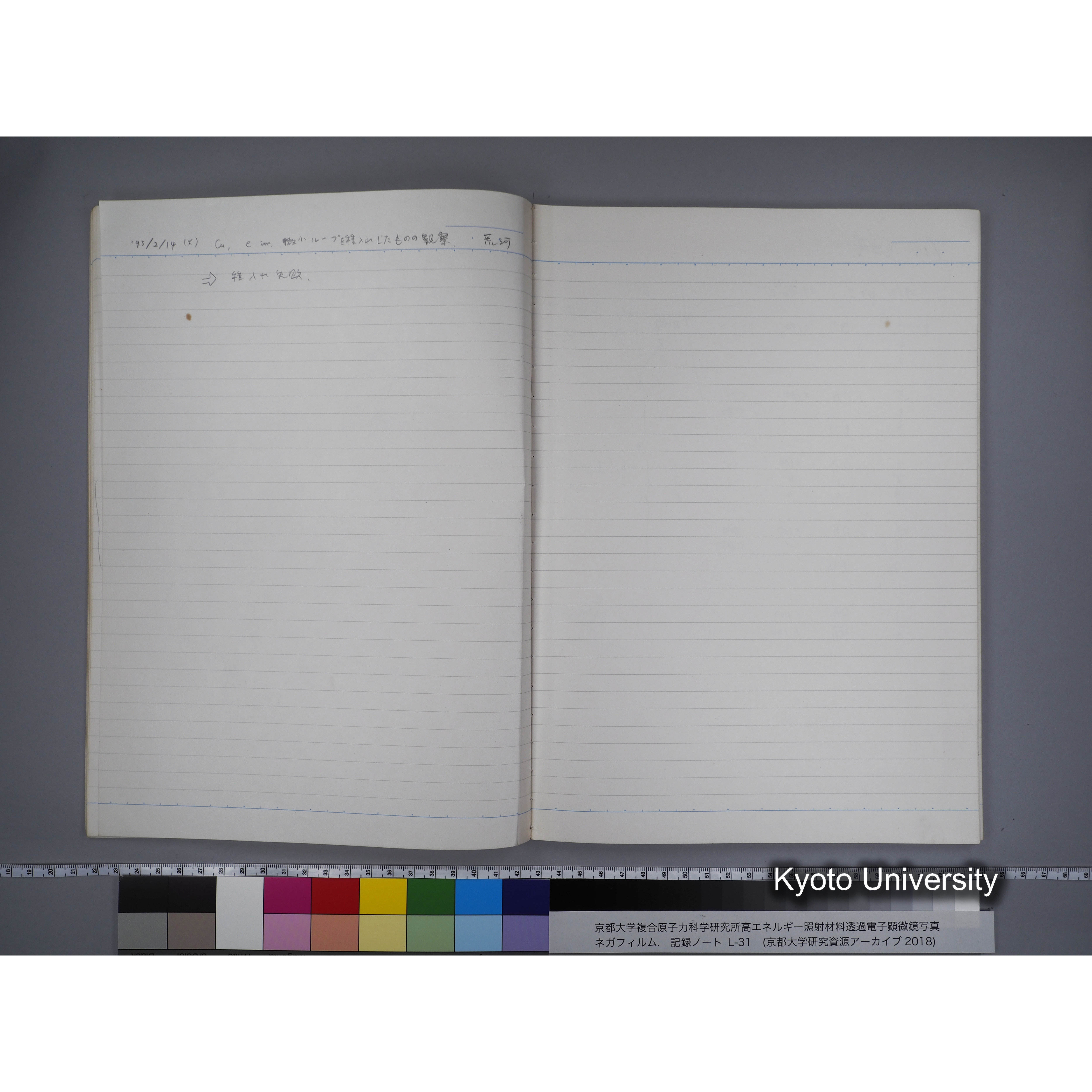 [記録ノート, Lシリーズ] L31 '95.2.5〜. (18)