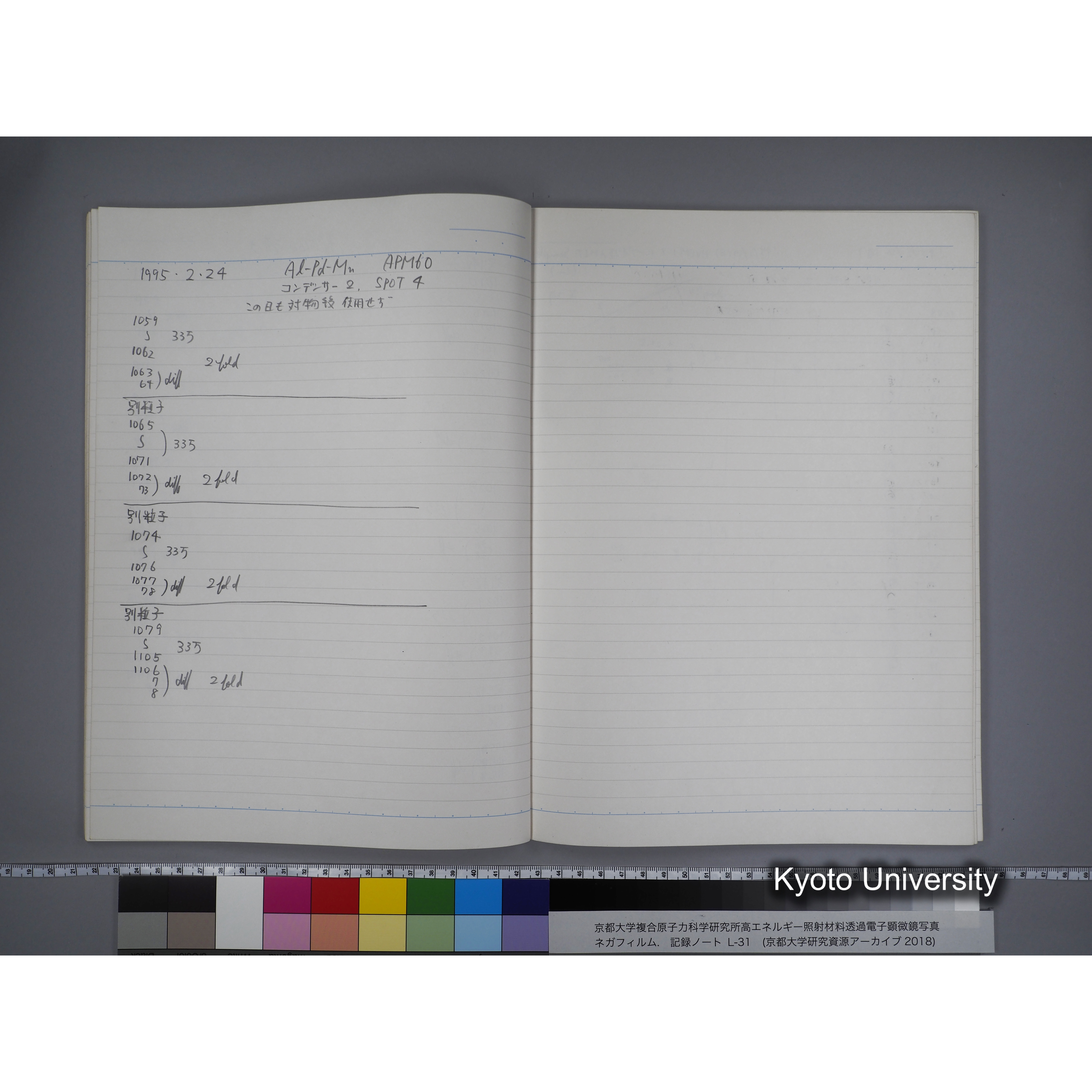 [記録ノート, Lシリーズ] L31 '95.2.5〜. (31)