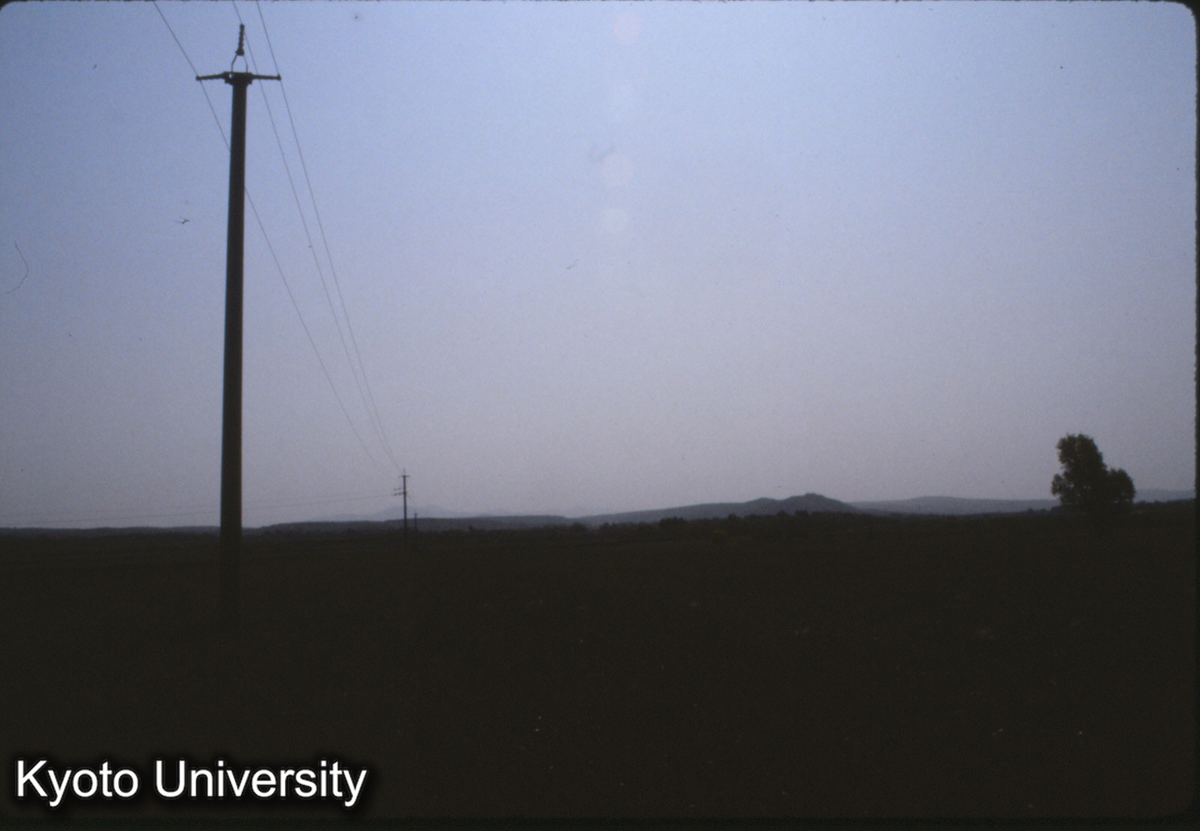 1146_登封王城崗 西城南墻のライン 西南城外より車望 (1)