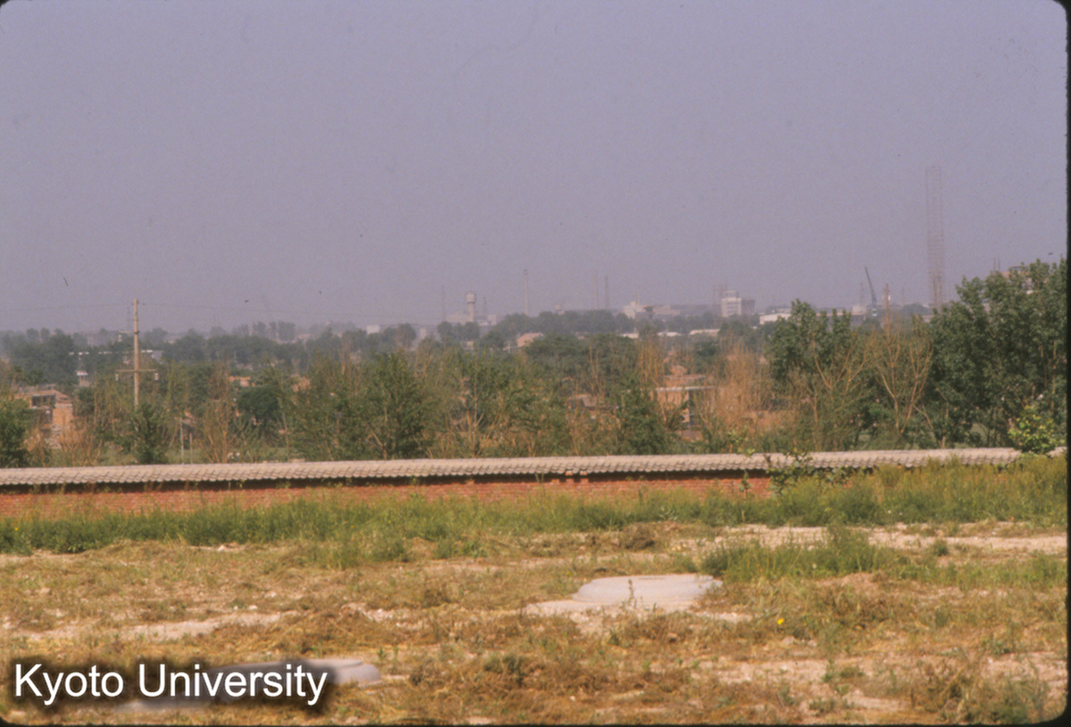 1412_太液池中の蓬莱山の位置（赤っぽい建物の少し右がわ） 麟徳殿より北望 (1)