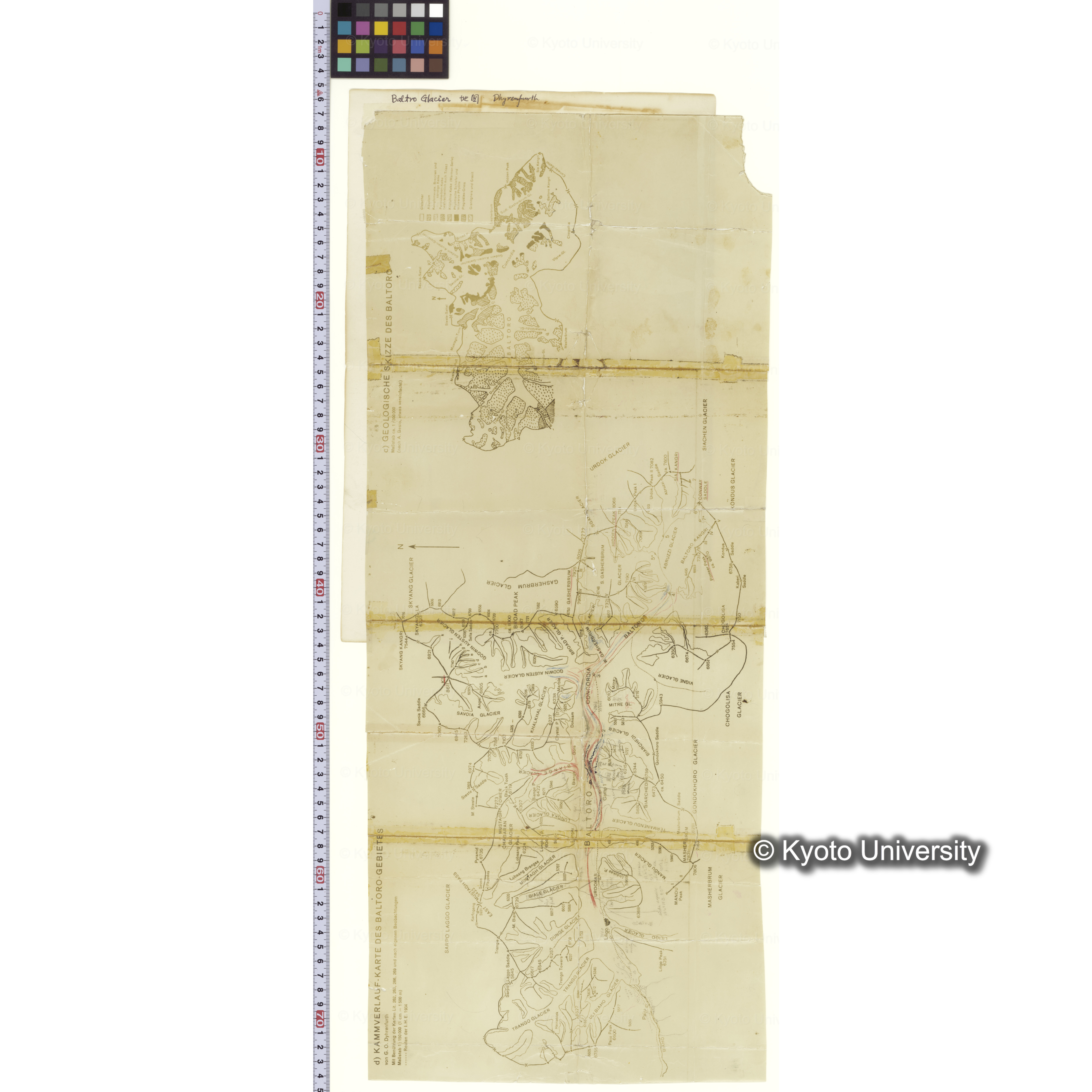 Mf100 22.BALTORO Glacier地図 Dhyrenfurth (2)