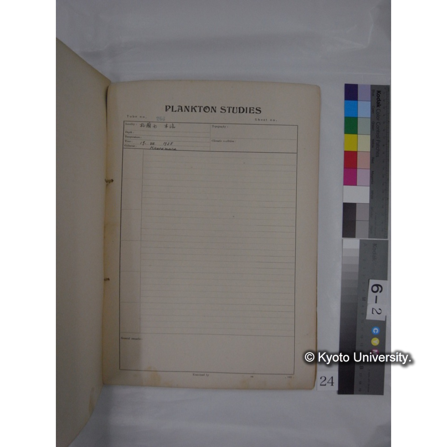 プランクトン標本調査カード (昭和13年,満州調査時採集標本) (24)