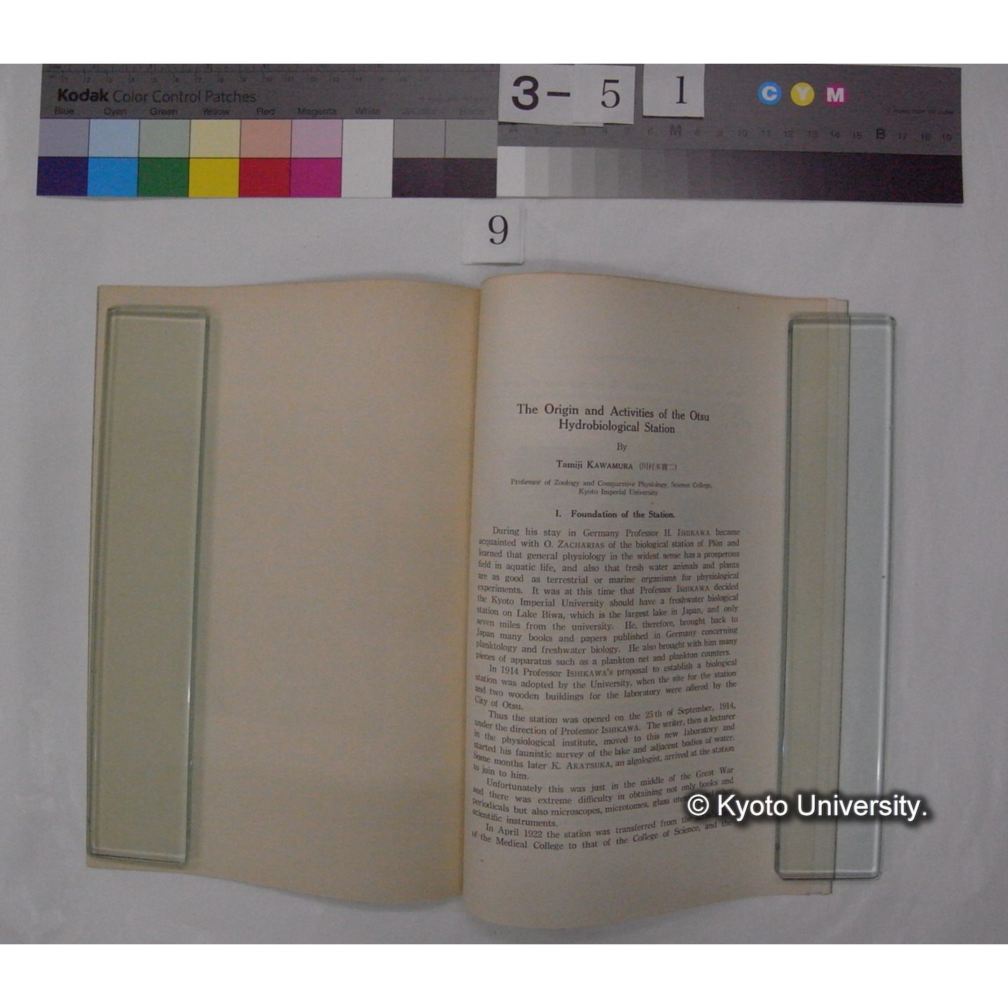 The Origin and Activities of the Otsu Hydrobiological Station / by Tamiji KAWAMURA (Reprinted from the "Collected Papers, a tribute to Prof. Hideturumaru ISIKAWA, in Cereblation of his sixtieth Birthday") (2)