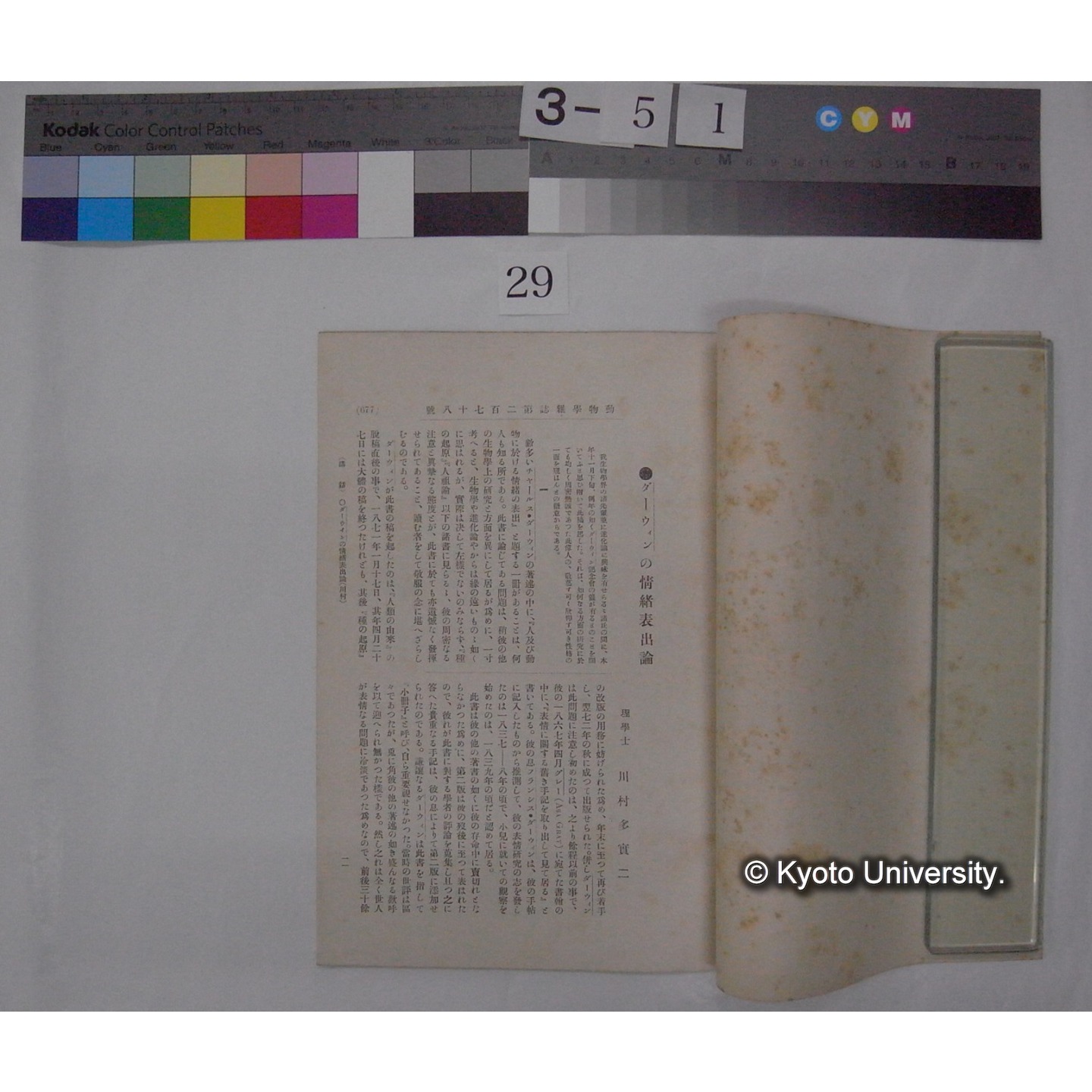 ダーウィンの情緒表出論 / 川村多實二 (動物学雑誌; 23巻278別刷) (2)