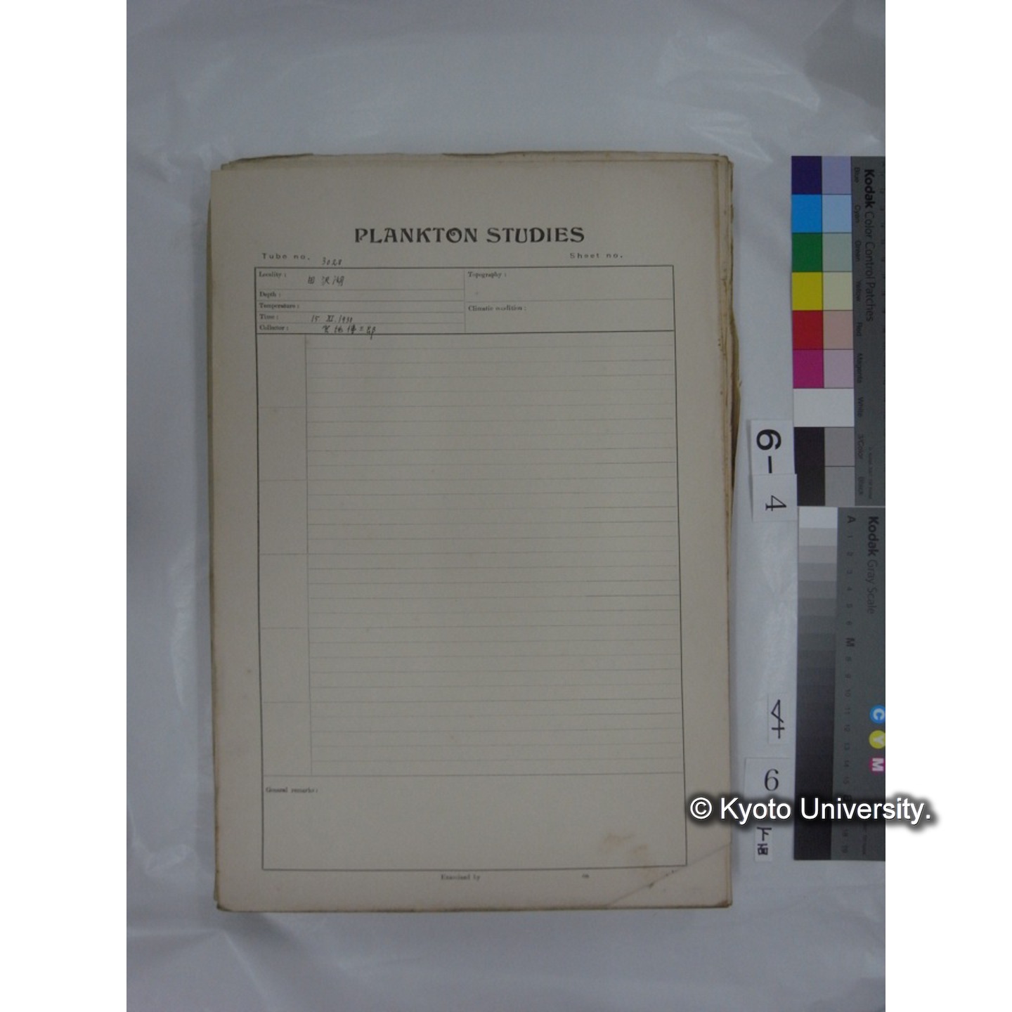プランクトン標本調査カード (国内各地,採取データのみ) (8)