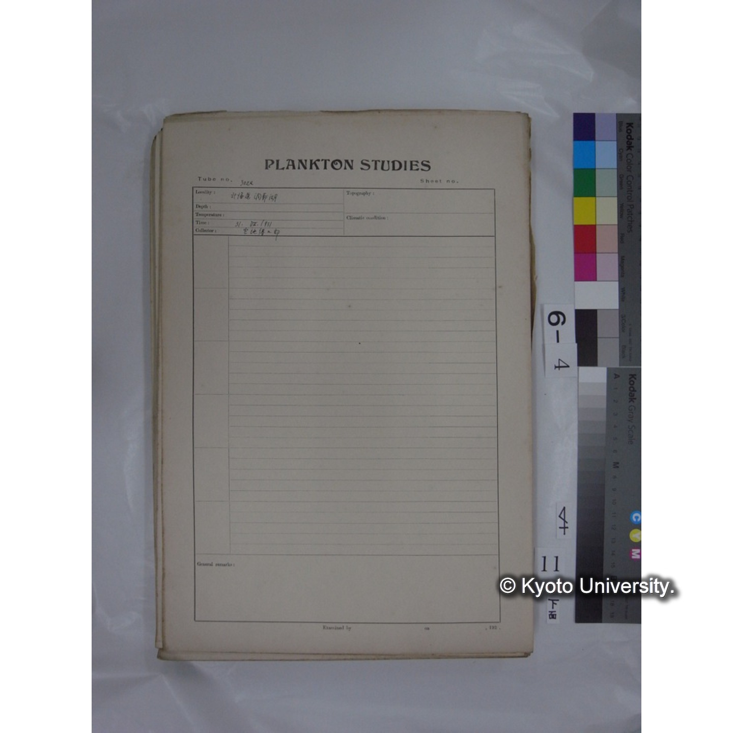 プランクトン標本調査カード (国内各地,採取データのみ) (13)