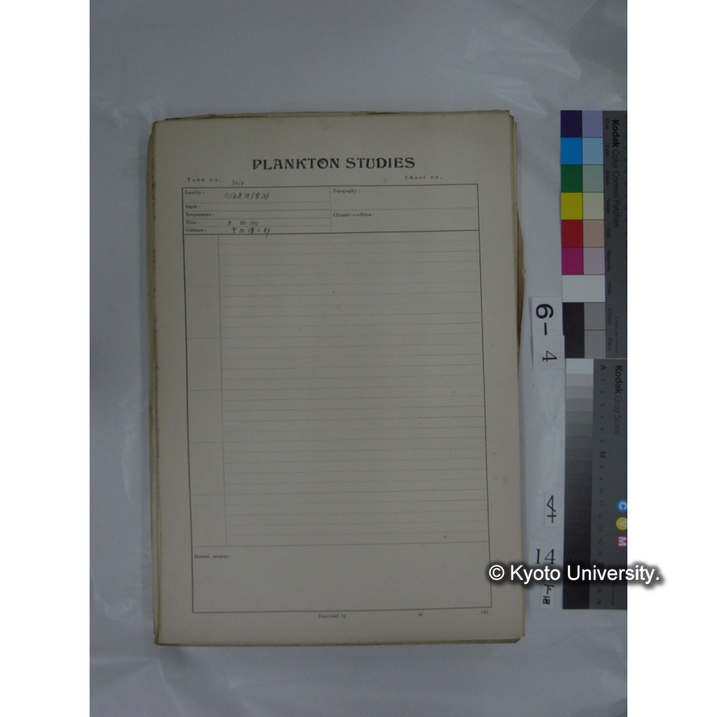 プランクトン標本調査カード (国内各地,採取データのみ) (16)
