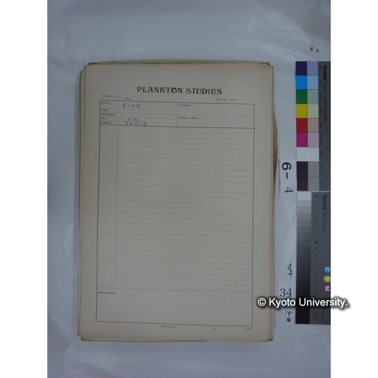 プランクトン標本調査カード (国内各地,採取データのみ) (36)