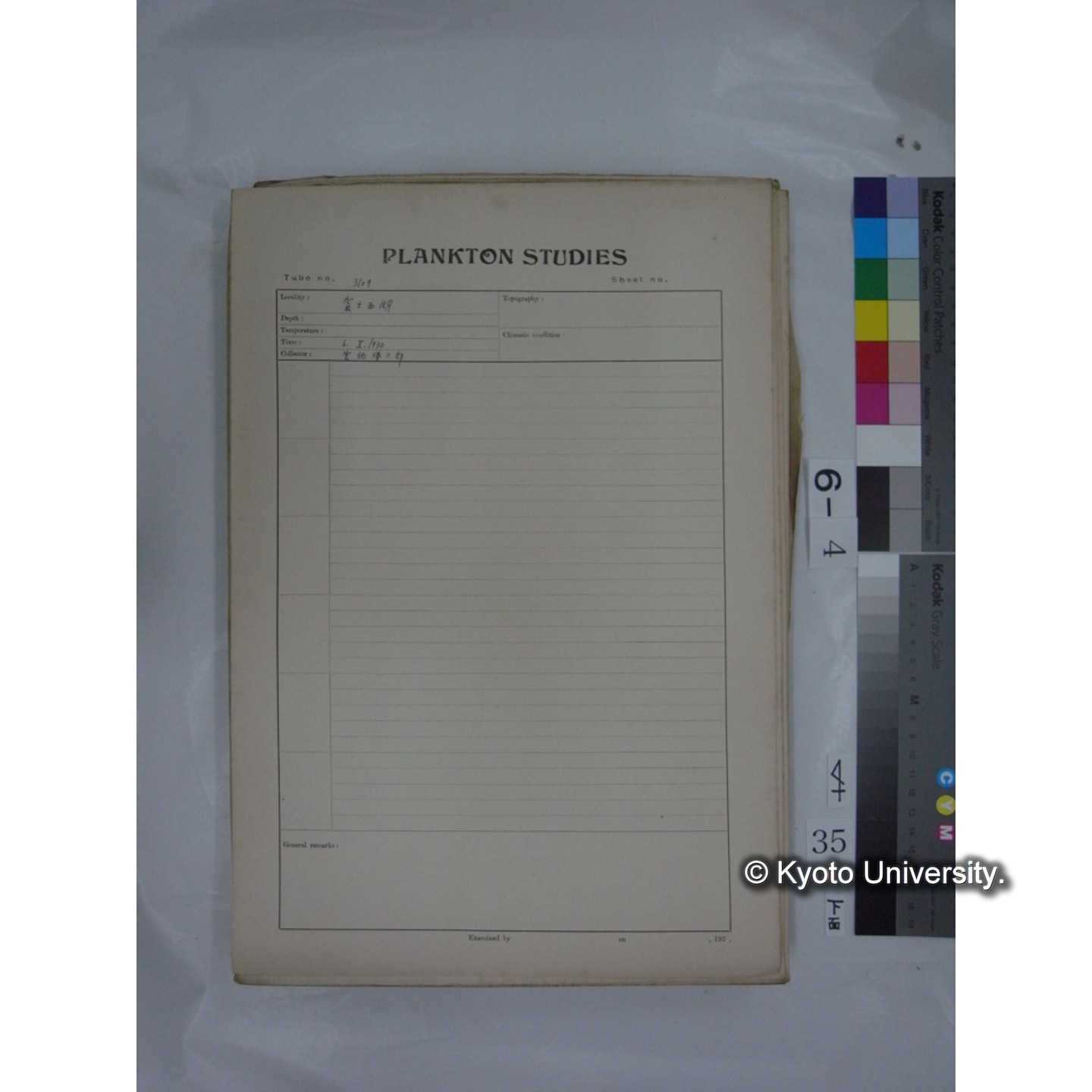 プランクトン標本調査カード (国内各地,採取データのみ) (37)