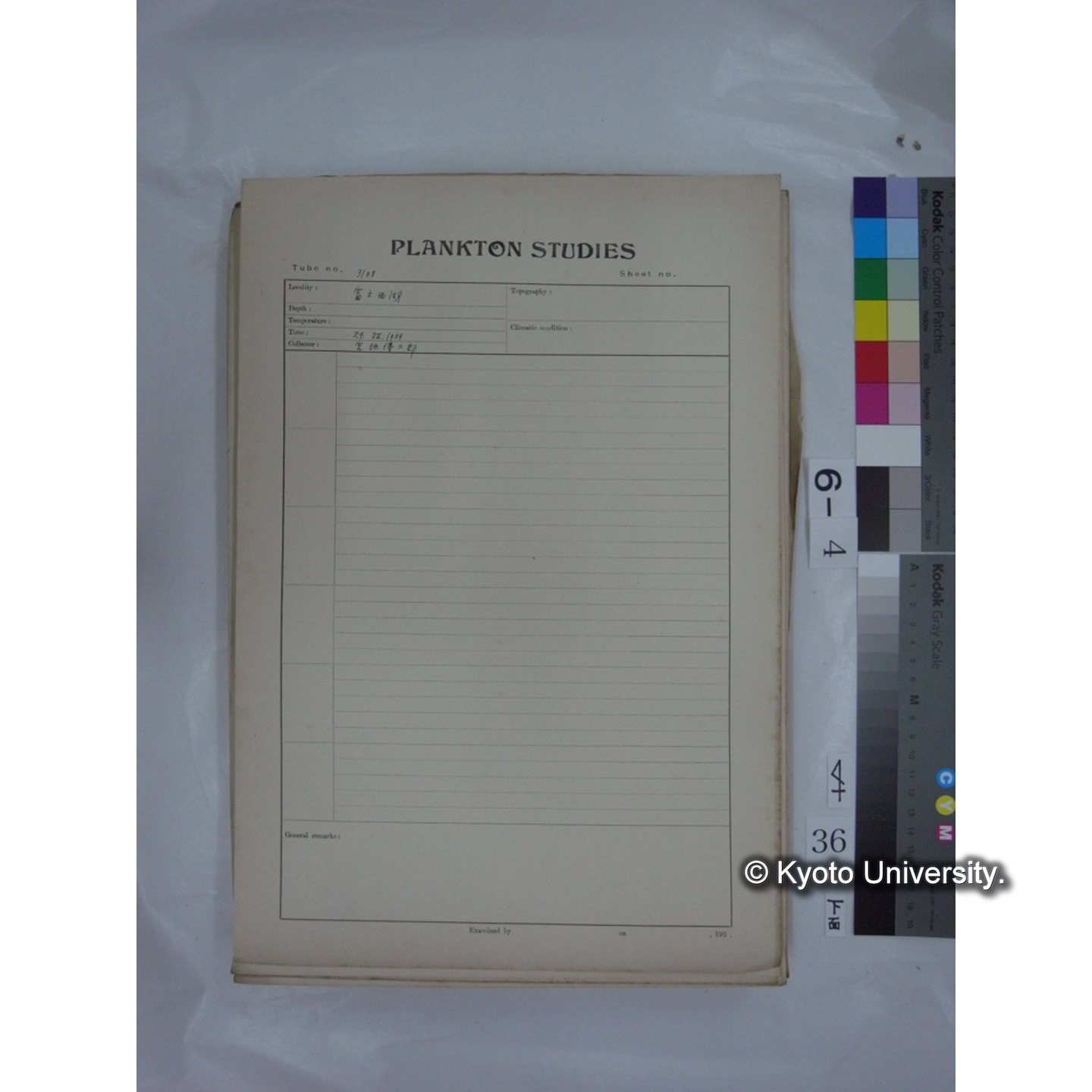プランクトン標本調査カード (国内各地,採取データのみ) (38)