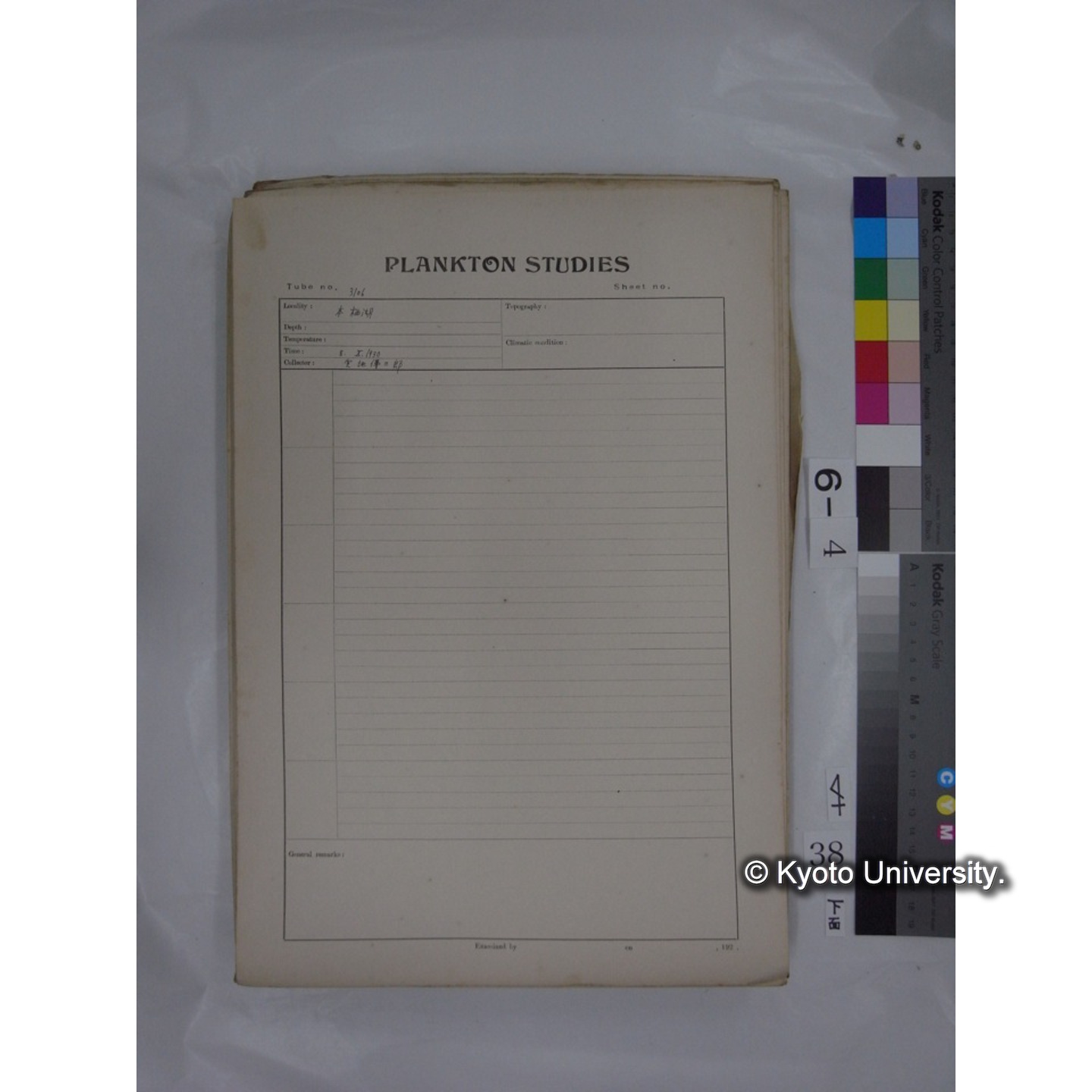 プランクトン標本調査カード (国内各地,採取データのみ) (40)