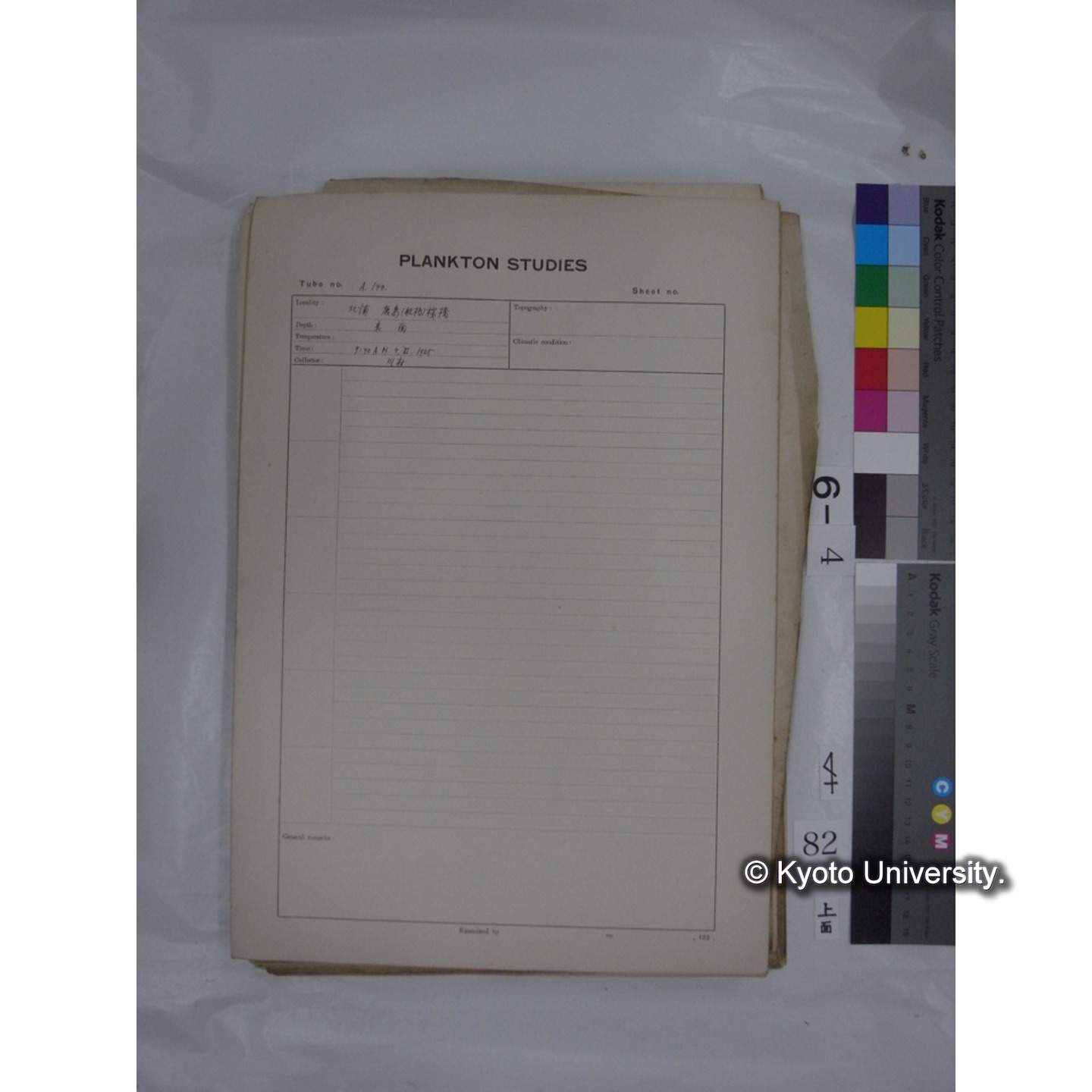 プランクトン標本調査カード (国内各地,採取データのみ) (84)