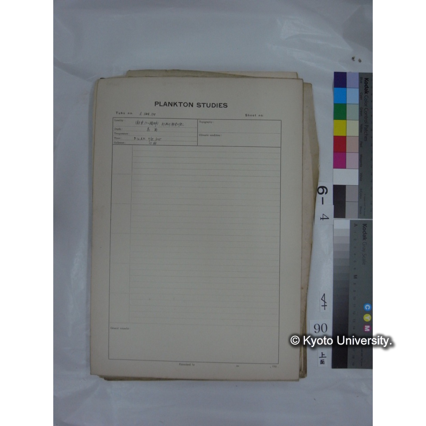 プランクトン標本調査カード (国内各地,採取データのみ) (92)