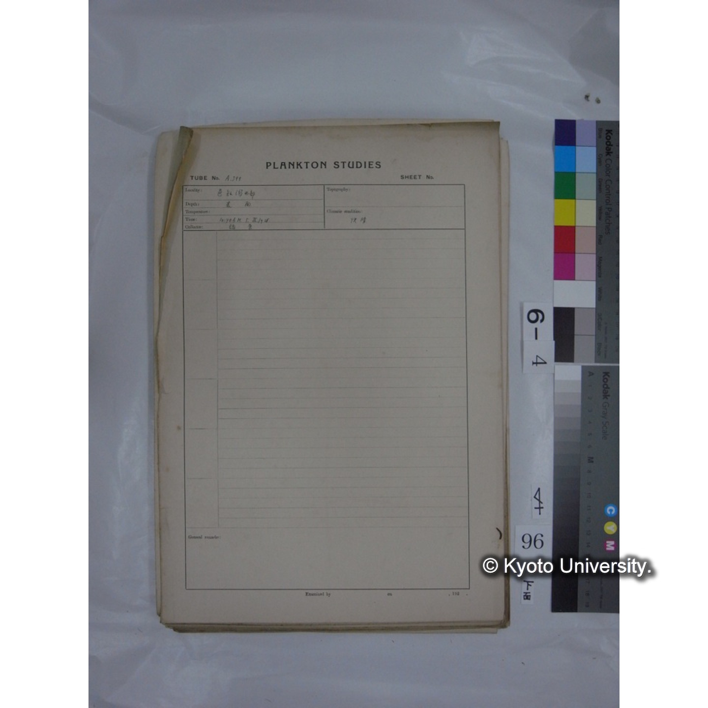 プランクトン標本調査カード (国内各地,採取データのみ) (98)