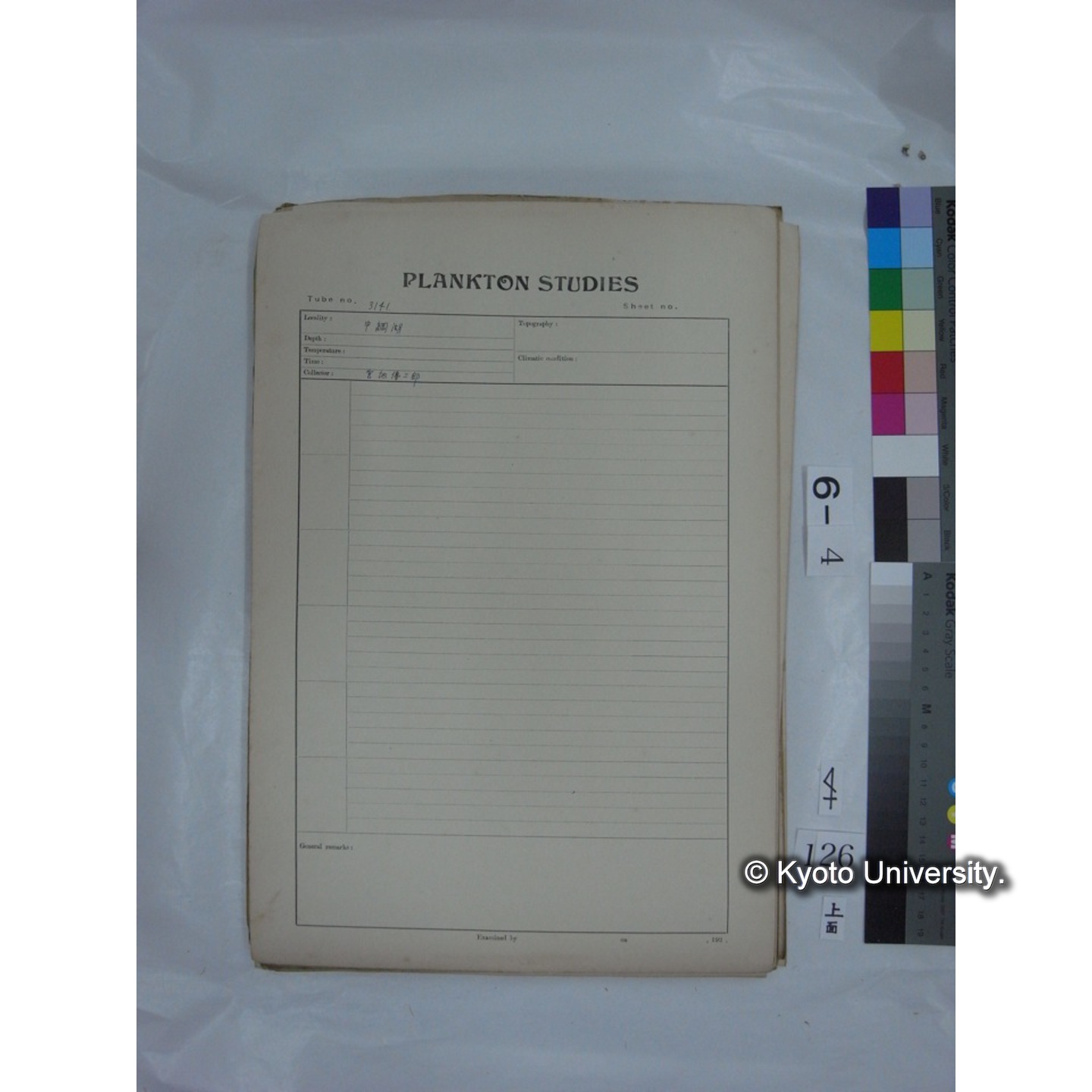 プランクトン標本調査カード (国内各地,採取データのみ) (128)