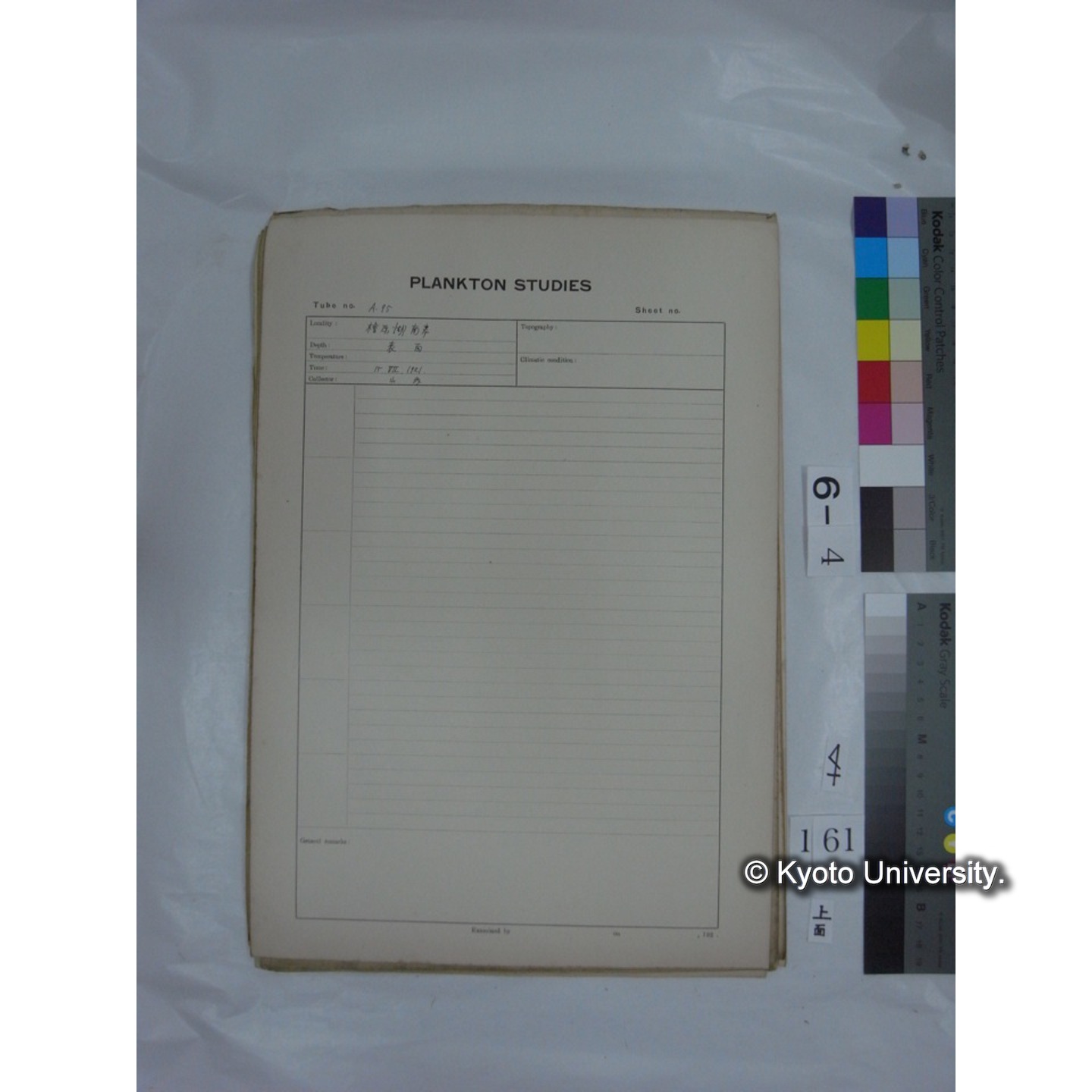 プランクトン標本調査カード (国内各地,採取データのみ) (163)