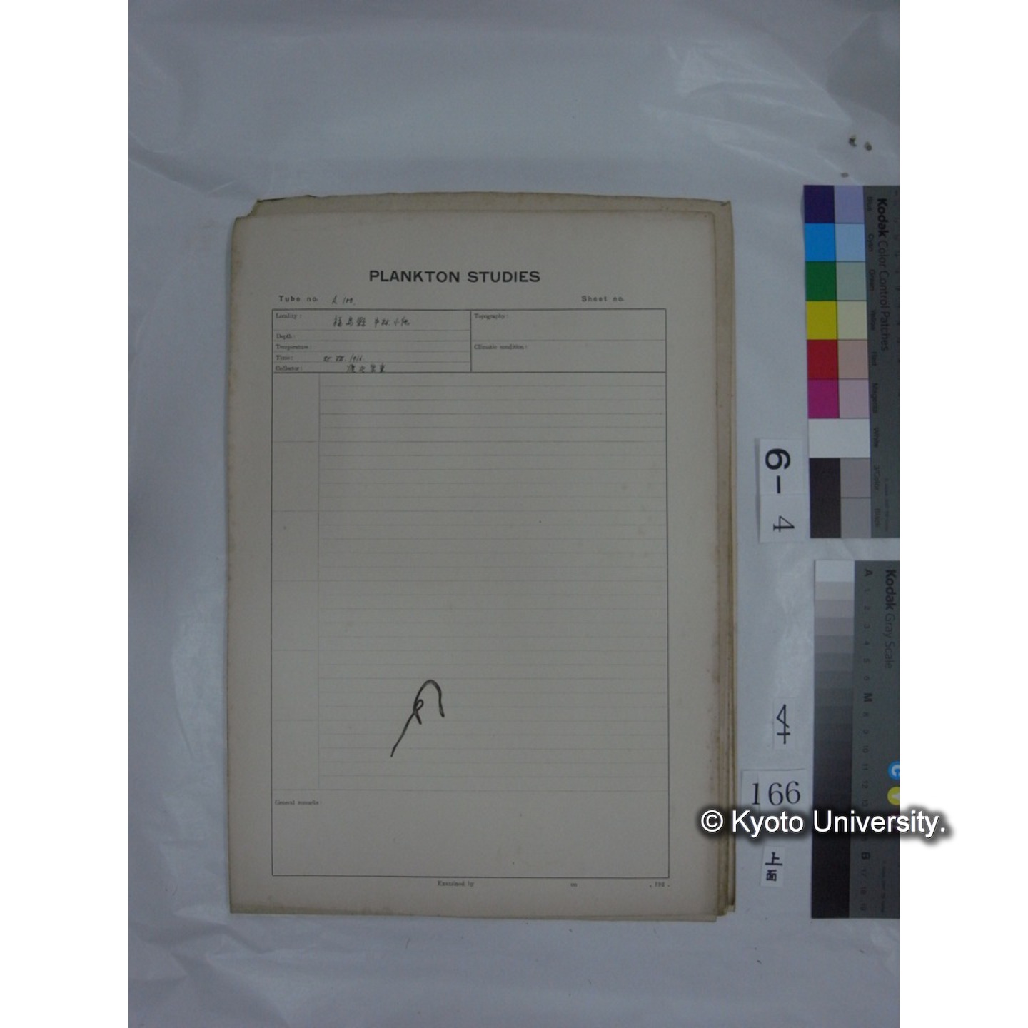 プランクトン標本調査カード (国内各地,採取データのみ) (168)