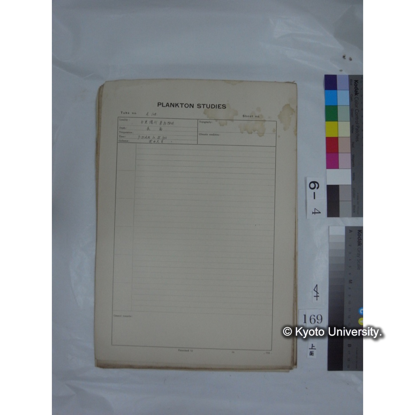 プランクトン標本調査カード (国内各地,採取データのみ) (171)