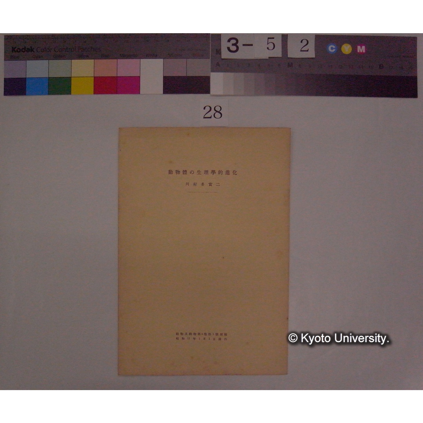動物体の生理学的進化 / 川村多實二 (植物及動物; 4巻1号別刷) (1)
