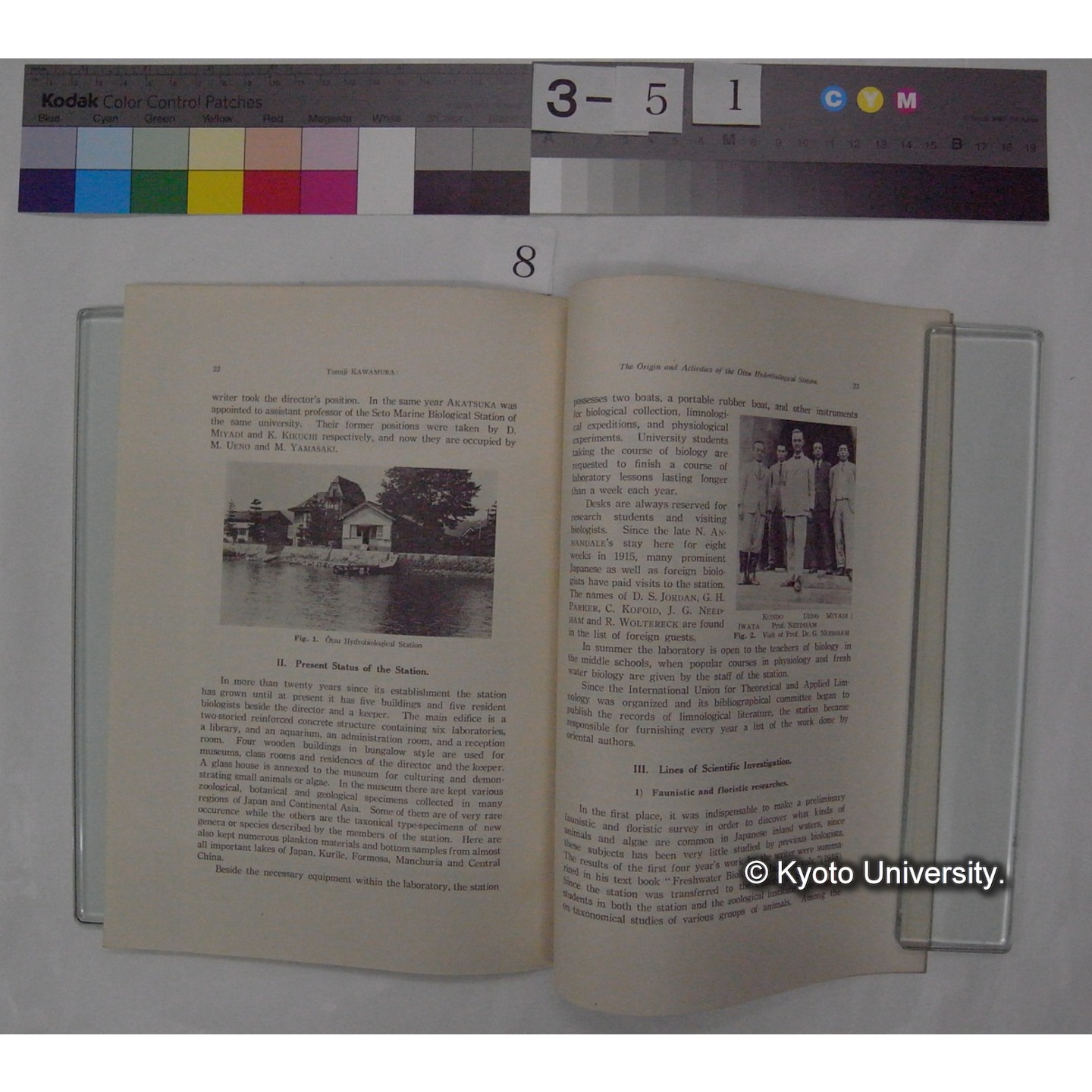 The Origin and Activities of the Otsu Hydrobiological Station / by Tamiji KAWAMURA (Reprinted from the "Collected Papers, a tribute to Prof. Hideturumaru ISIKAWA, in Cereblation of his sixtieth Birthday") (3)
