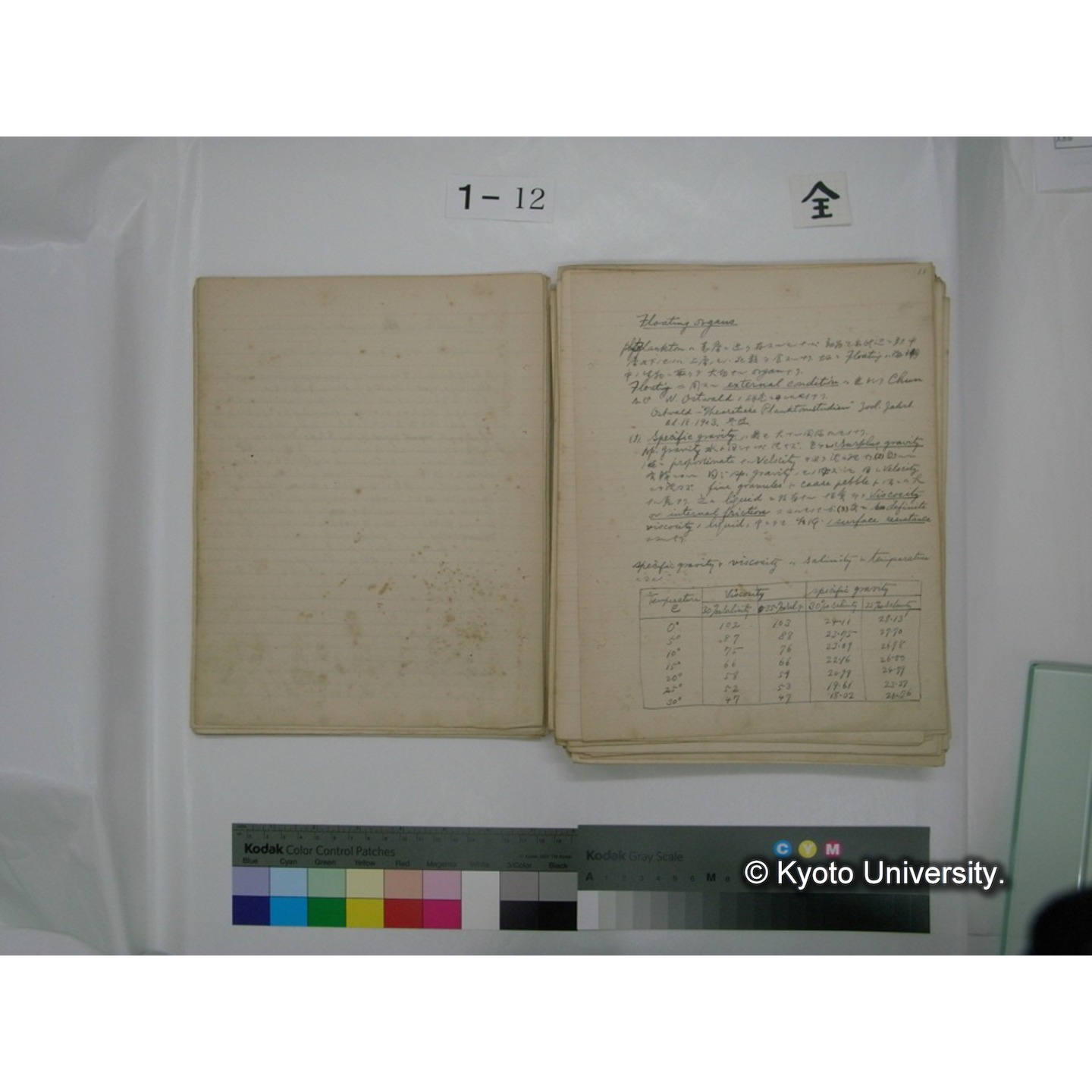 (水生生物) [直筆原稿] / (川村多實二) (21)