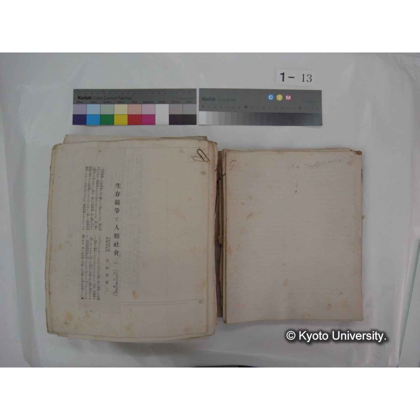 自著旧文 [直筆・著作複写・抜き刷りなど] / 川村多實二 (18)