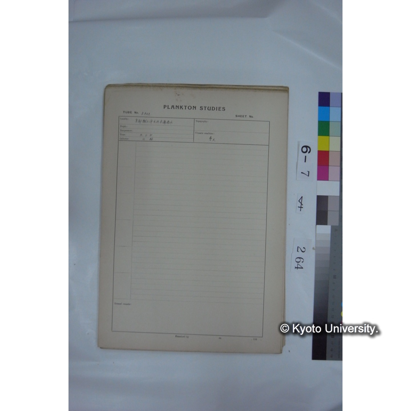 プランクトン標本調査カード (国内各地,採取データのみ) (265)