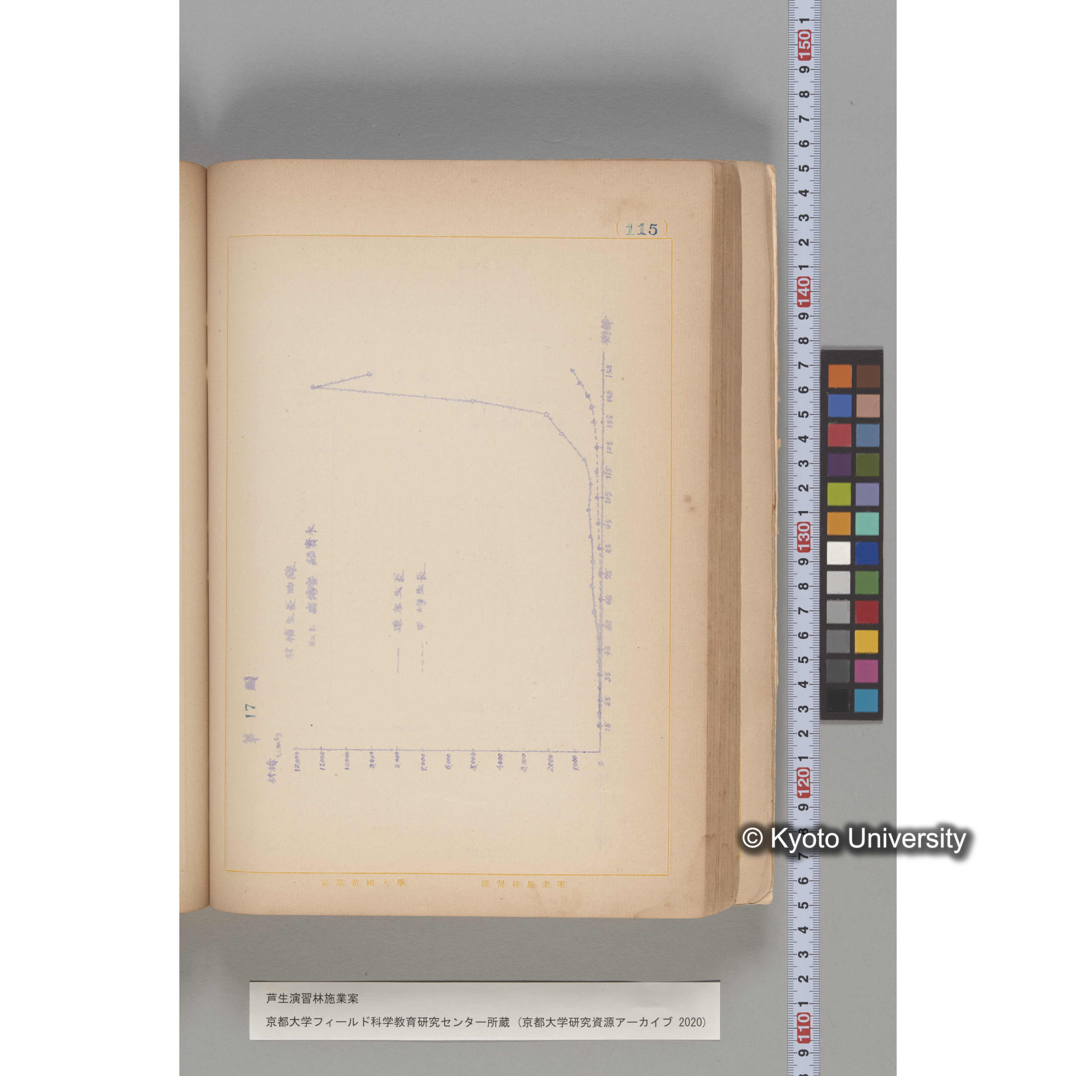 芦生演習林 施業案 実行期間 自昭和5年 至昭和14年. (115)