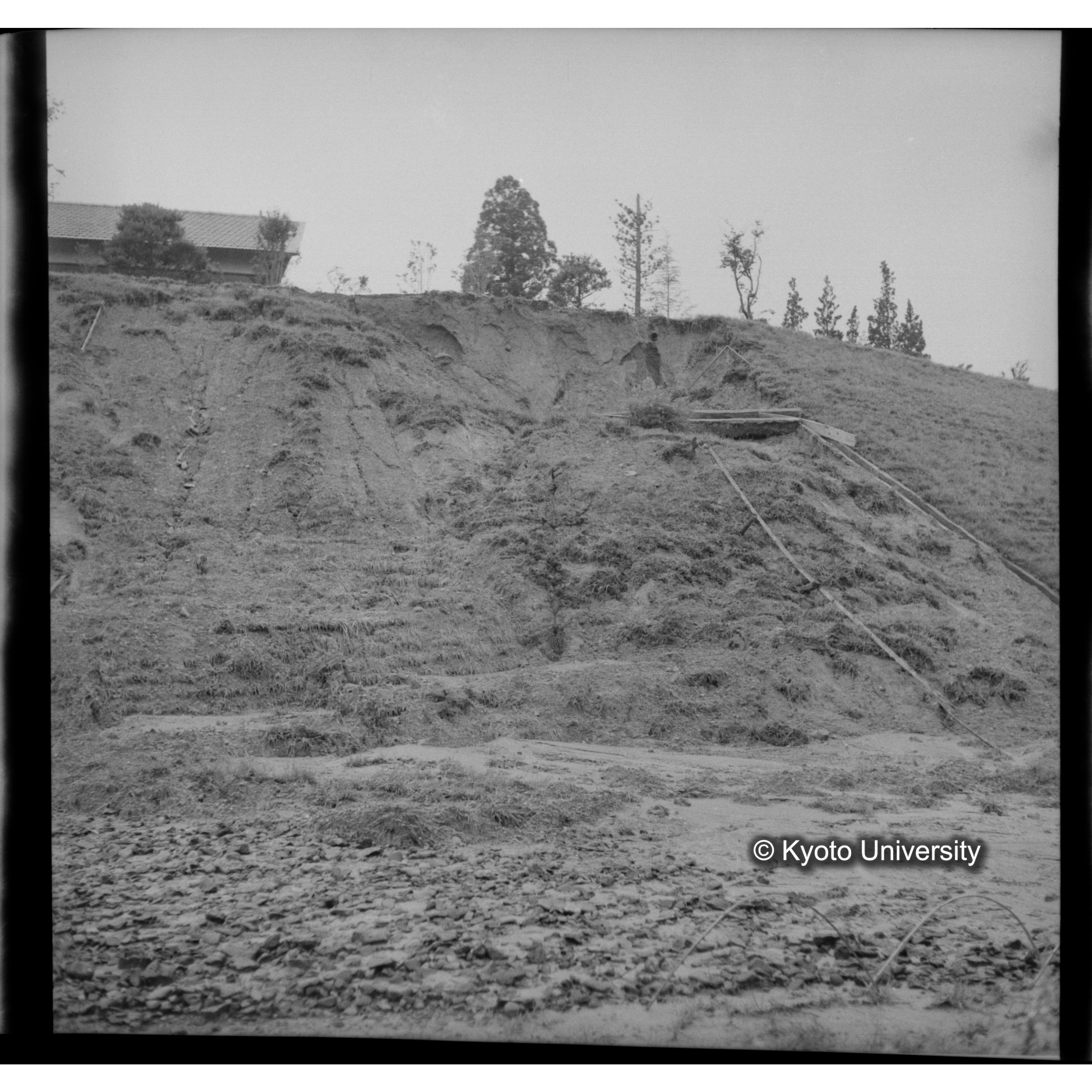 〔昭和26年度水害状況　研究室前の崩壊〕 (1)