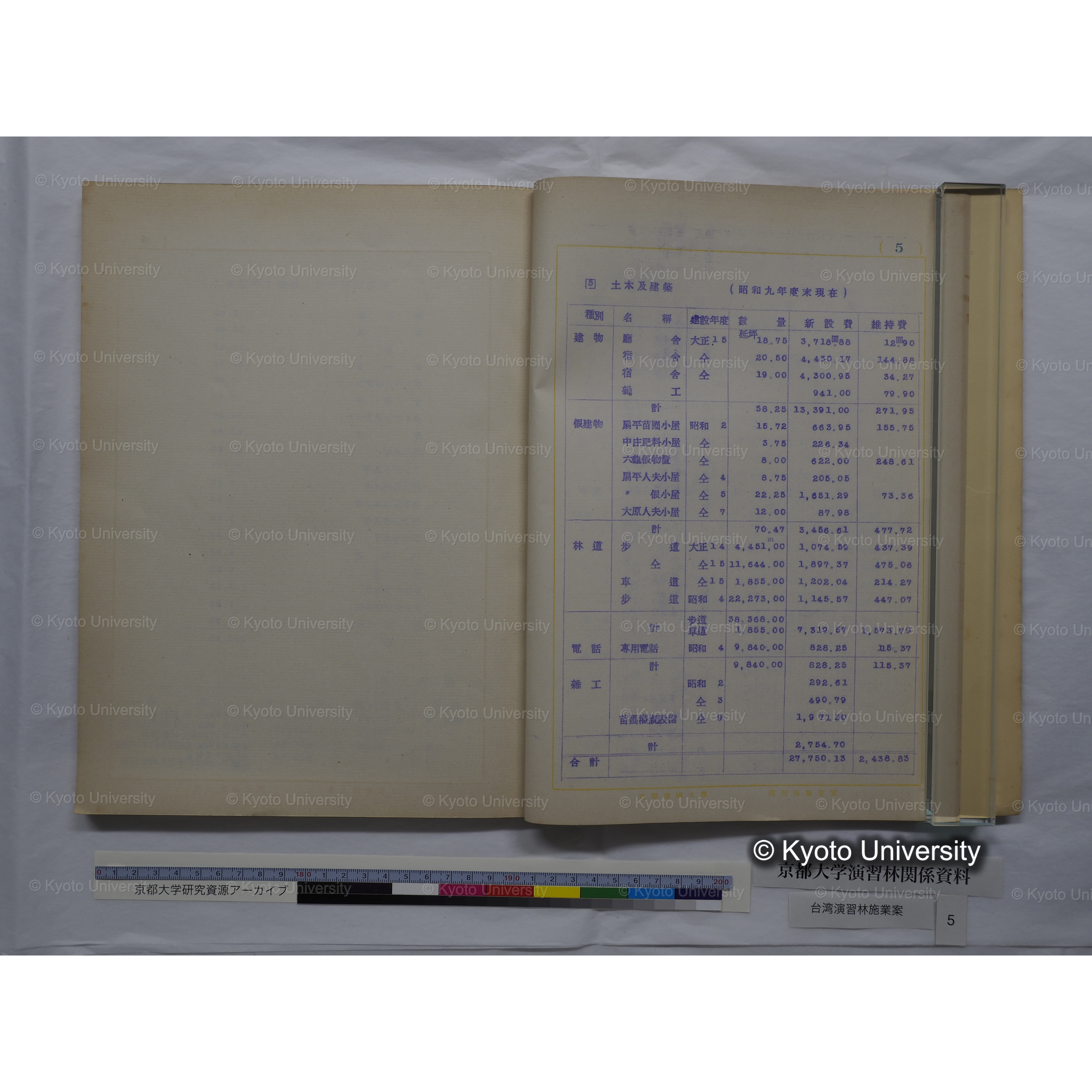 台湾演習林　施業案　実行期間＜自昭和 6年／至昭和12年＞　昭和六年四月編成. (33)