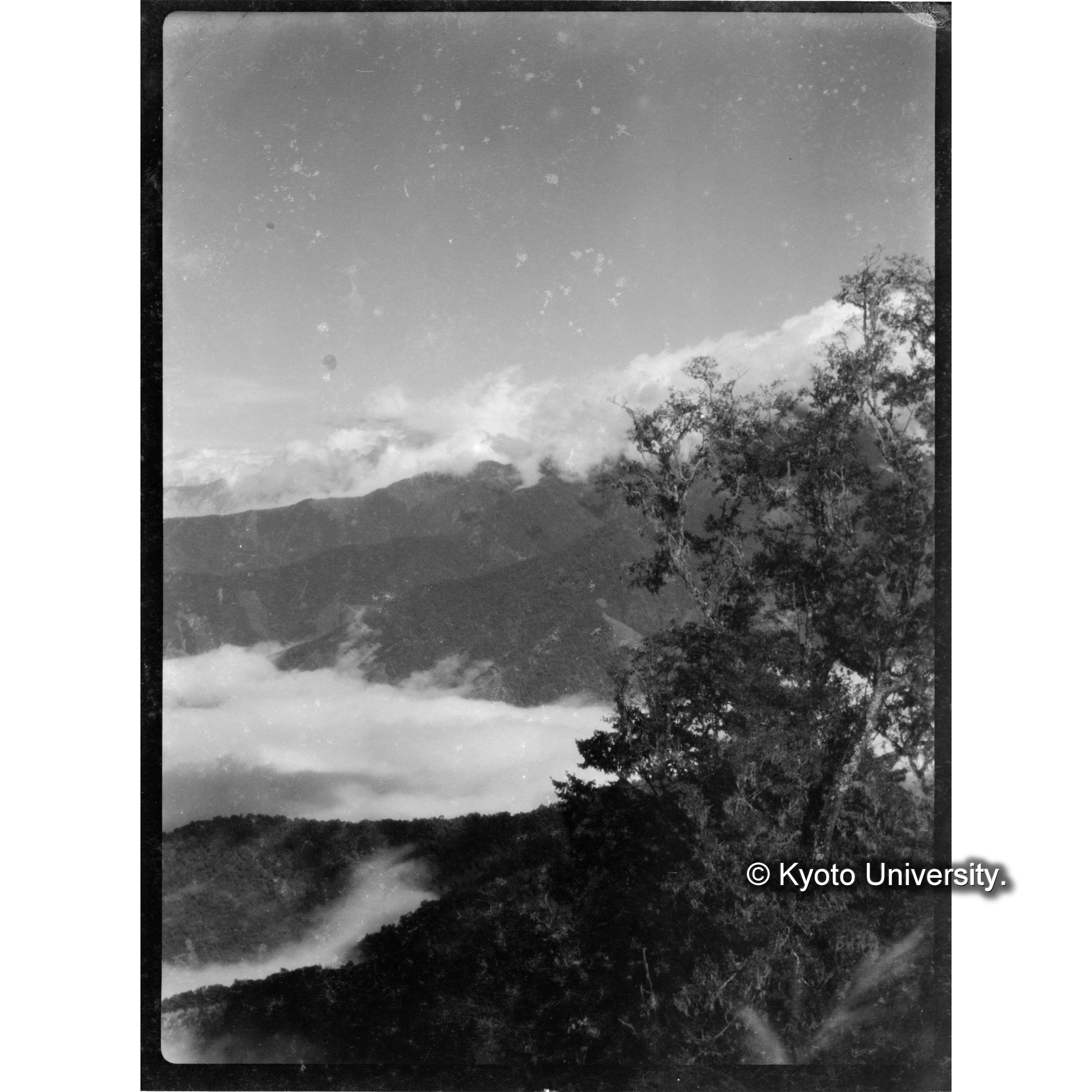 祝山と対高山を大断崖から望む (1)