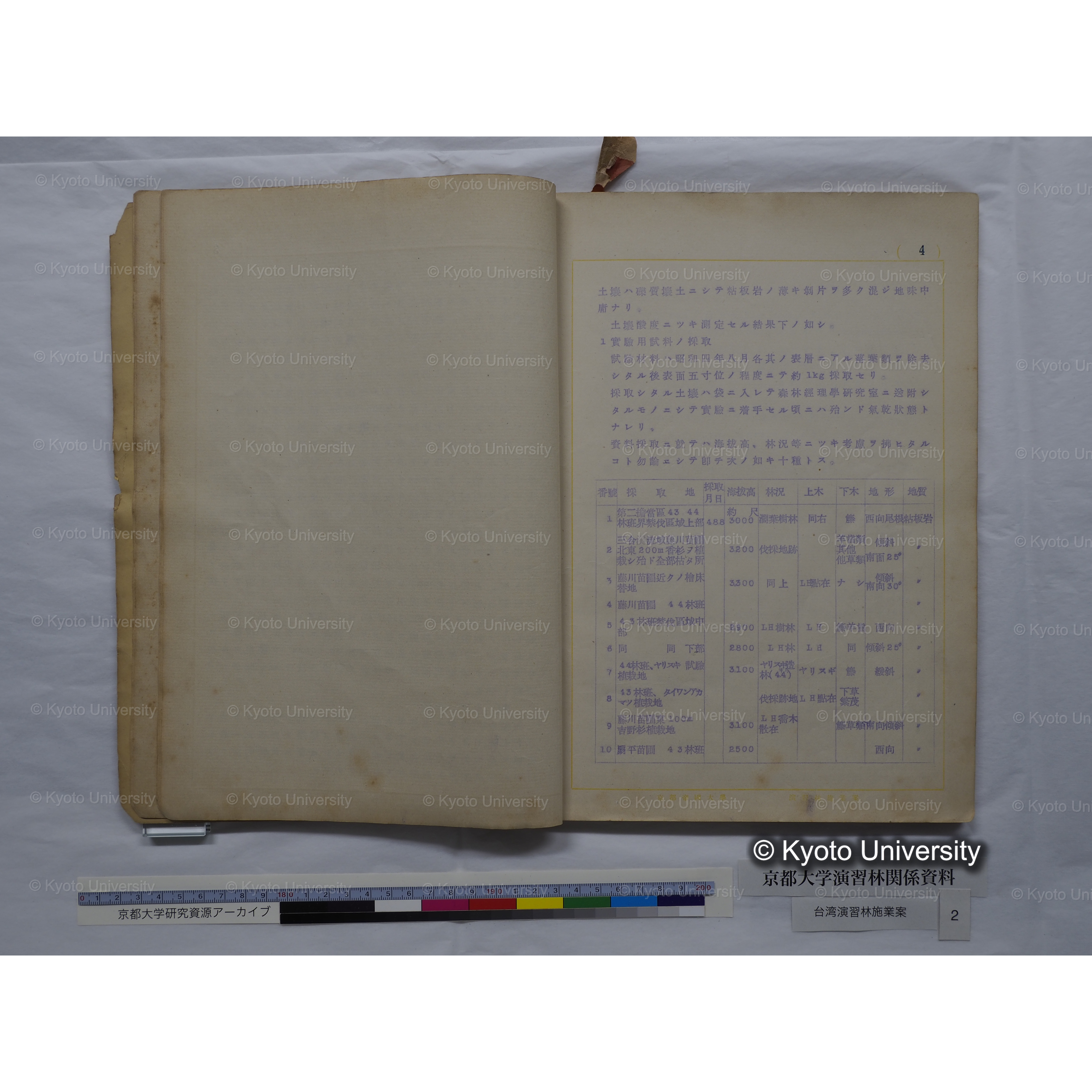 台湾演習林　施業案　実行期間＜自昭和 6年／至昭和12年＞　昭和六年四月編成. (103)